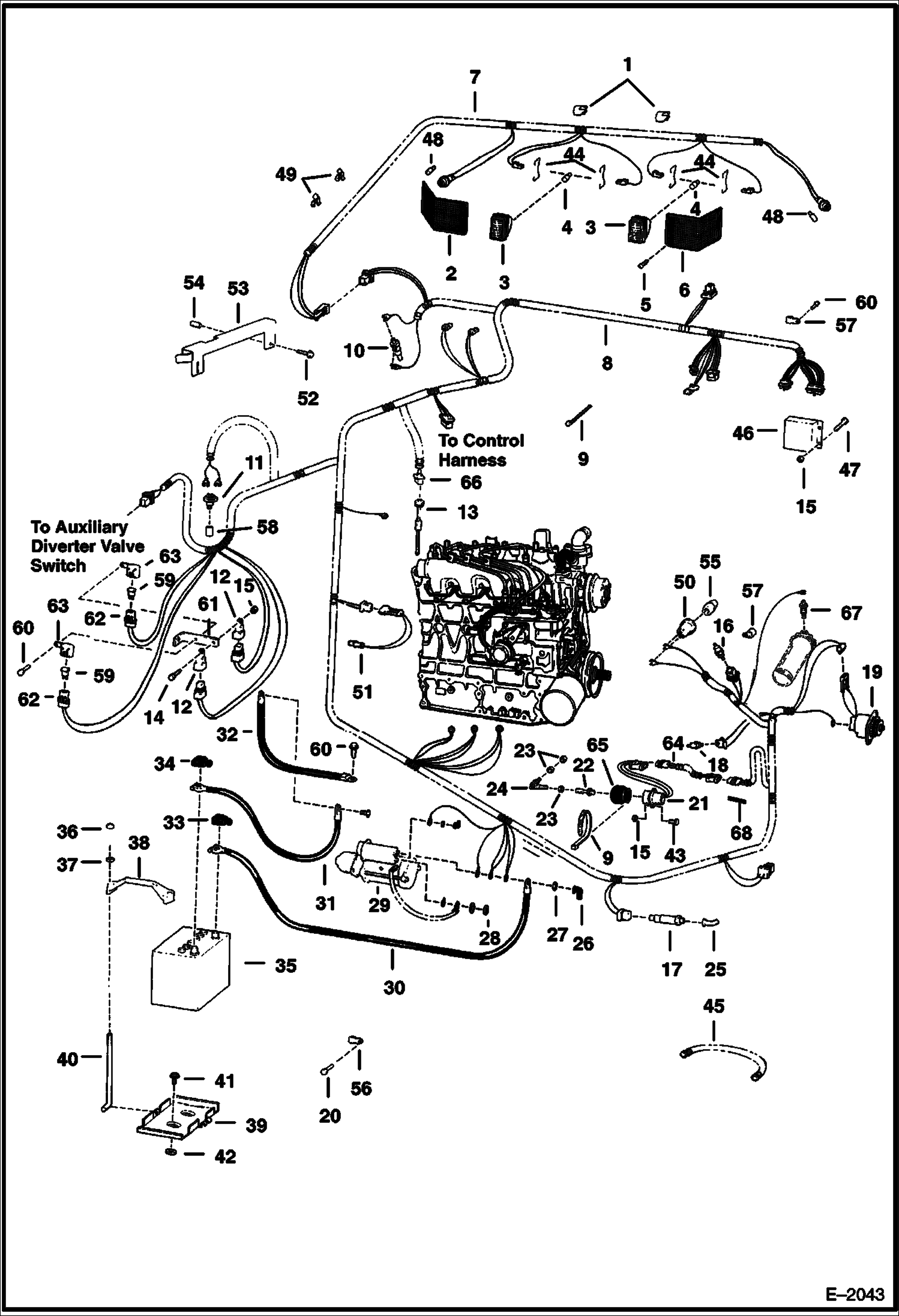 Схема запчастей Bobcat 700s - ENGINE ELECTRICAL CIRCUITRY (S/N 5086 11078-17641) ELECTRICAL SYSTEM