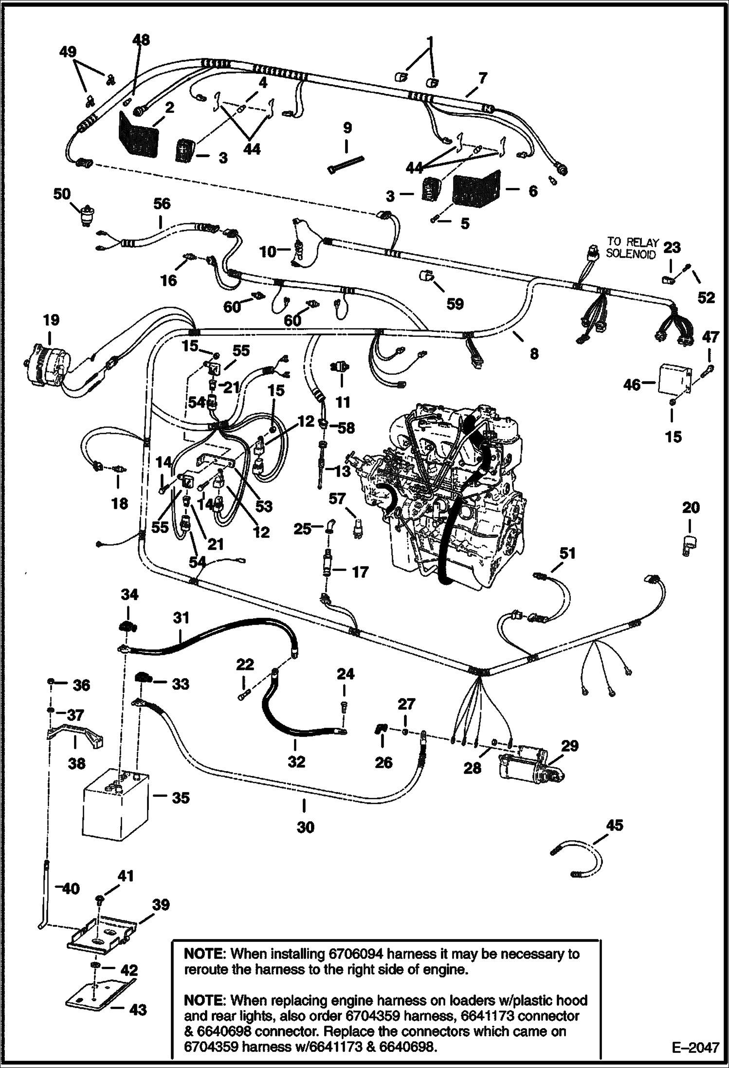 Схема запчастей Bobcat 800s - ENGINE ELECTRICAL SYSTEM (S/N 5084 11011-12460) (S/N 5097 11334 & Below) ELECTRICAL SYSTEM