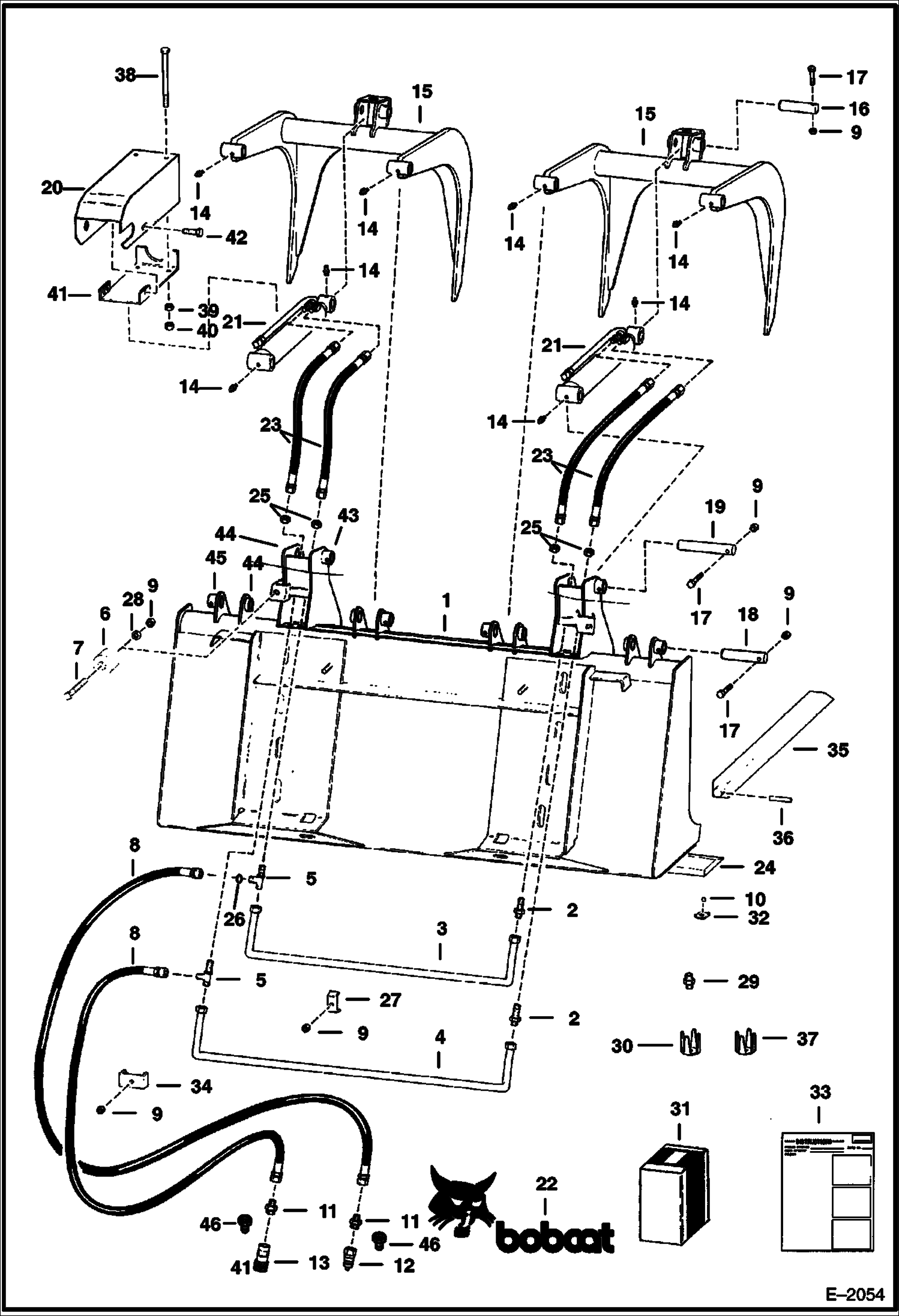 Схема запчастей Bobcat GRAPPLES - INDUSTRIAL GRAPPLE - 68 - 2400 Series S/N 00187 & Above Loader