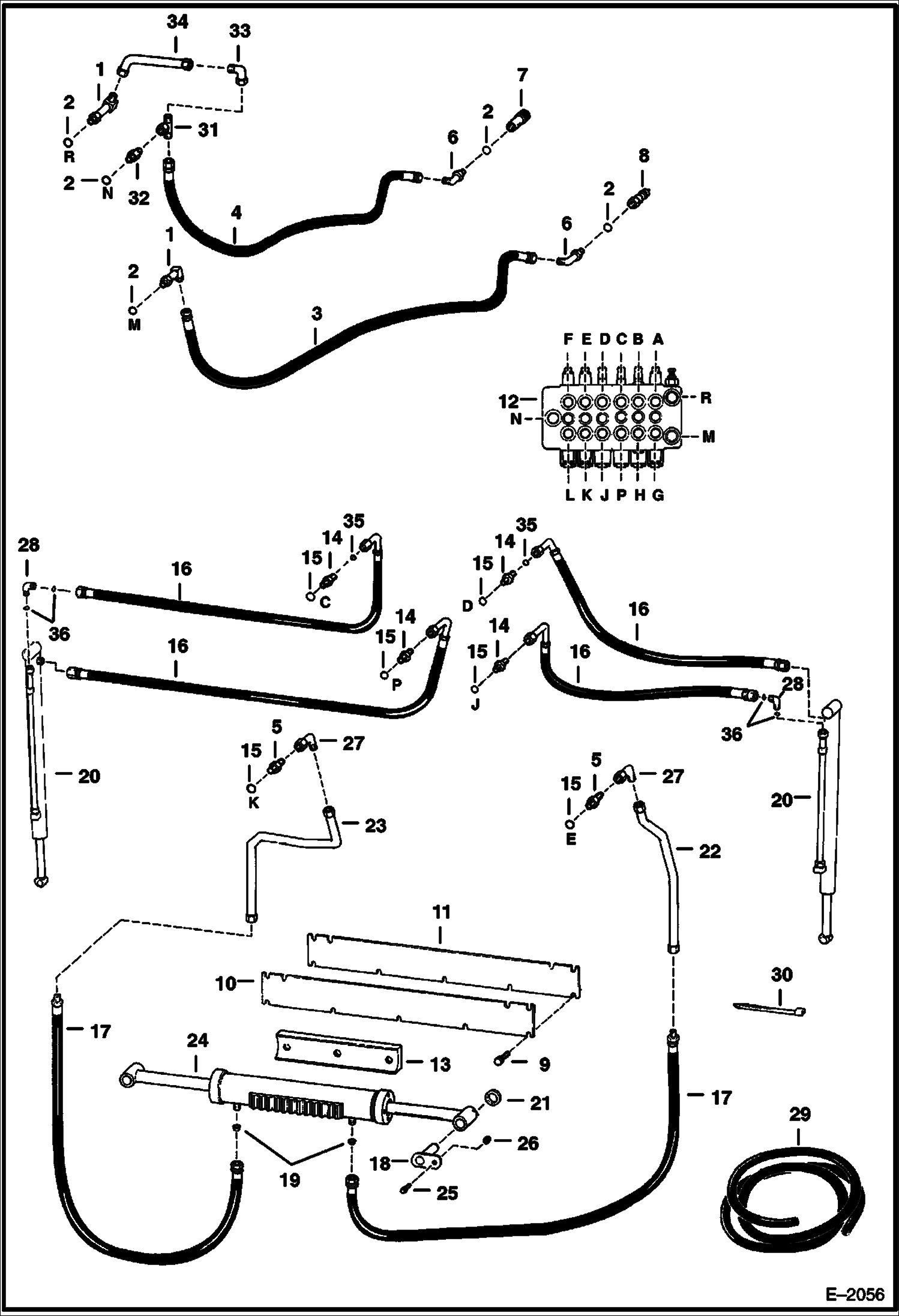 Схема запчастей Bobcat BACKHOE - BACKHOE (Main Frame Hydraulics) (811 6300) (8811 6301) 811/8811 BACKHOE