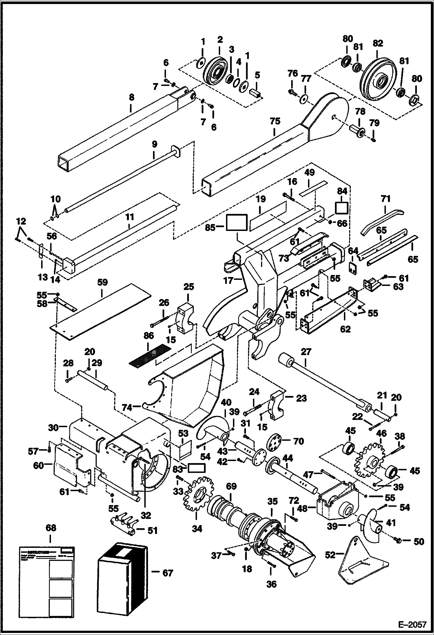 Схема запчастей Bobcat TRENCHERS - TRENCHER (Attachment) (LT305) Loader