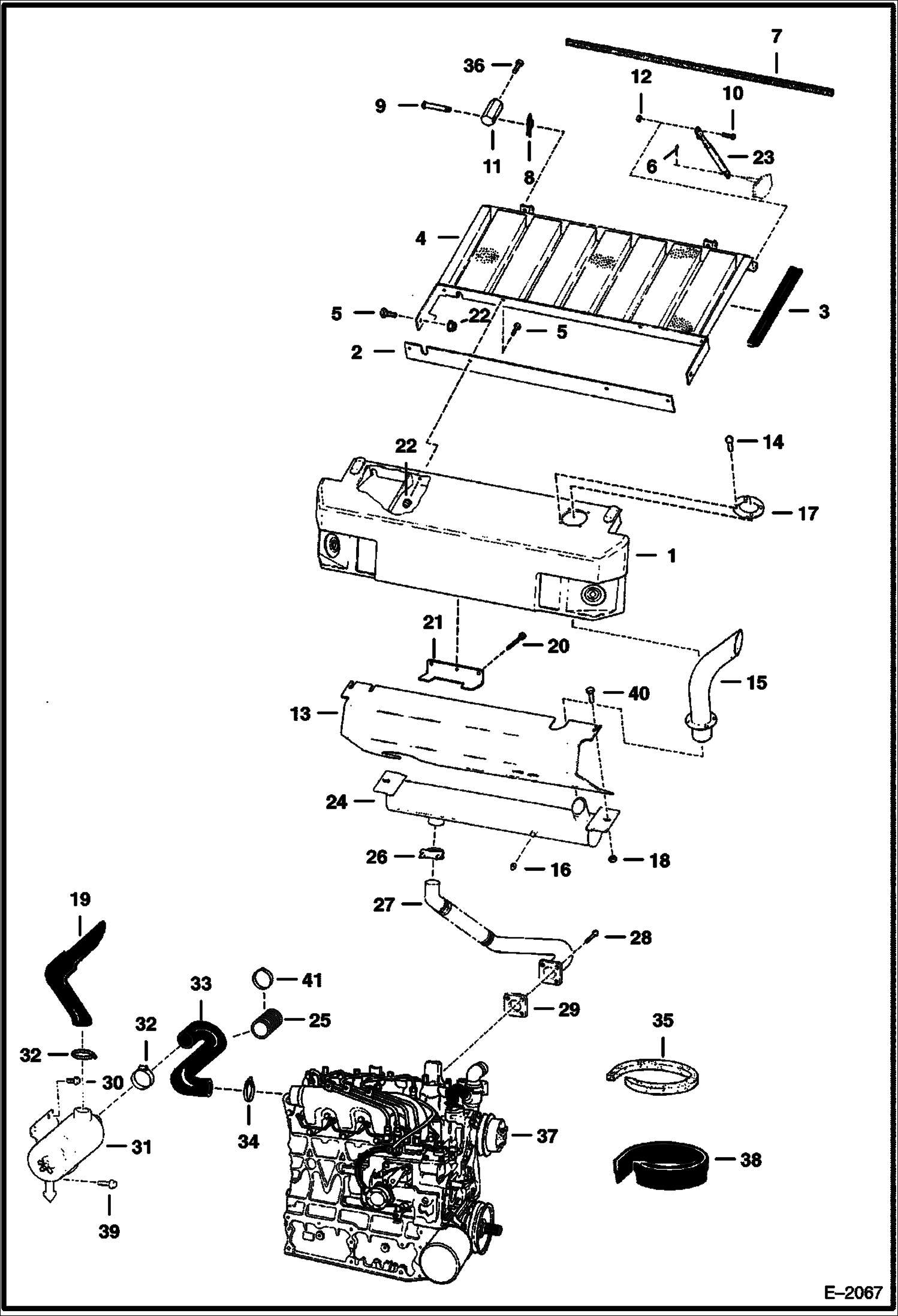 Схема запчастей Bobcat 700s - ENGINE & ATTACHING PARTS (Air Cleaner, Muffler & Grill) (S/N 5096 11618 & Below) POWER UNIT