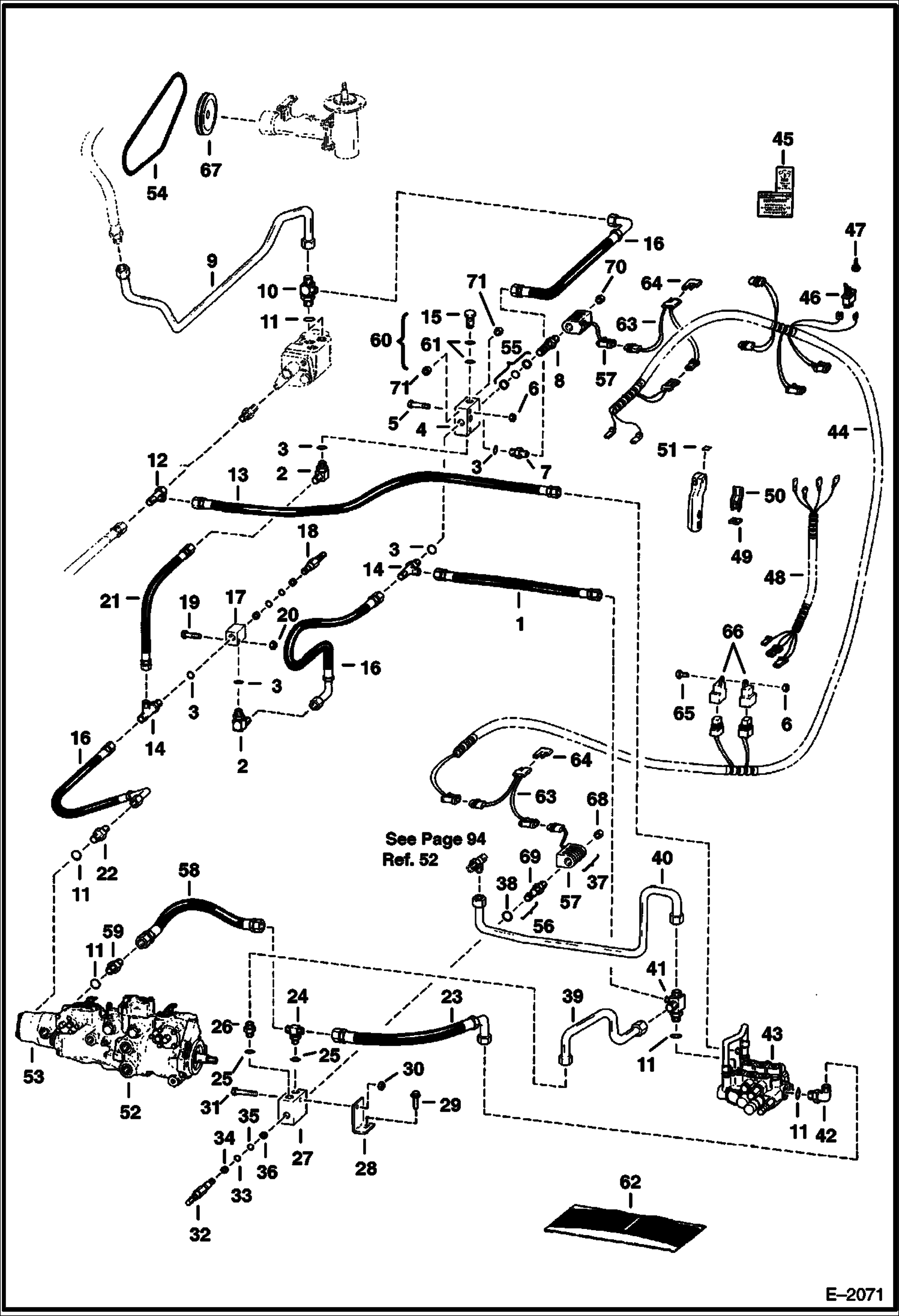 Схема запчастей Bobcat 800s - HIGH HORSEPOWER HYDRAULICS (Hydrostatic Circuitry) HIGH FLOW HYDRAULICS