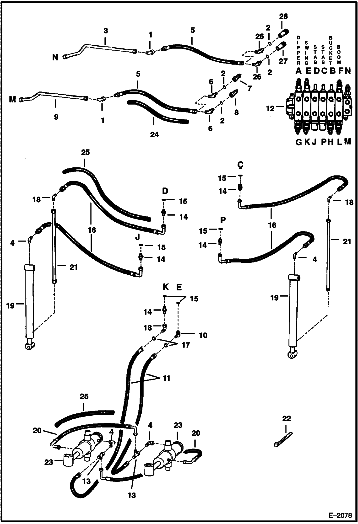 Схема запчастей Bobcat BACKHOE - HYDRAULICS - MAIN FRAME 835S - S/NS 7850 & 9700 (1st 4 Digits) 835S BACKHOE