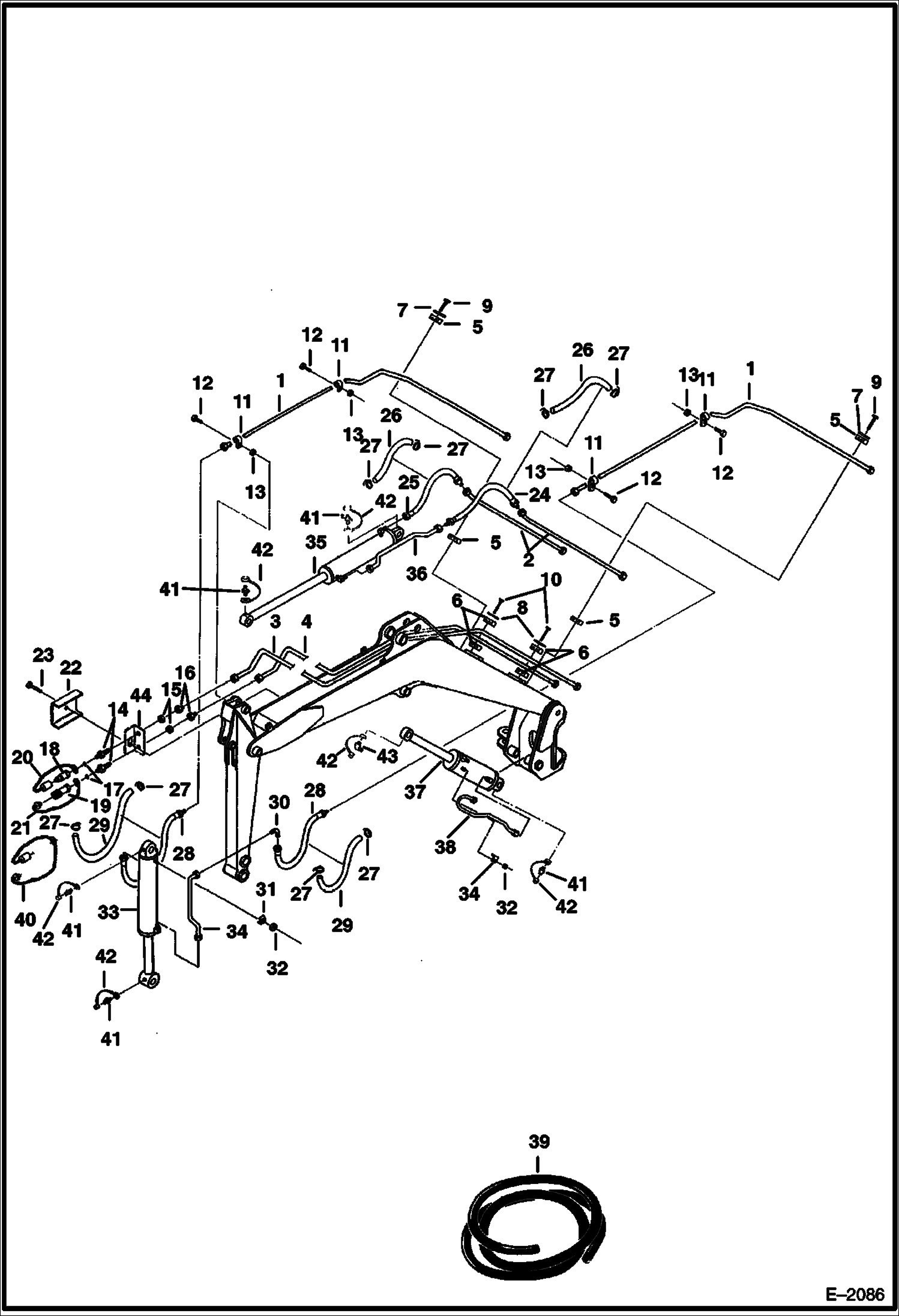 Схема запчастей Bobcat 331 - HYDRAULIC CIRCUITRY (Arm, Boom, Bucket & Auxiliary) HYDRAULIC SYSTEM