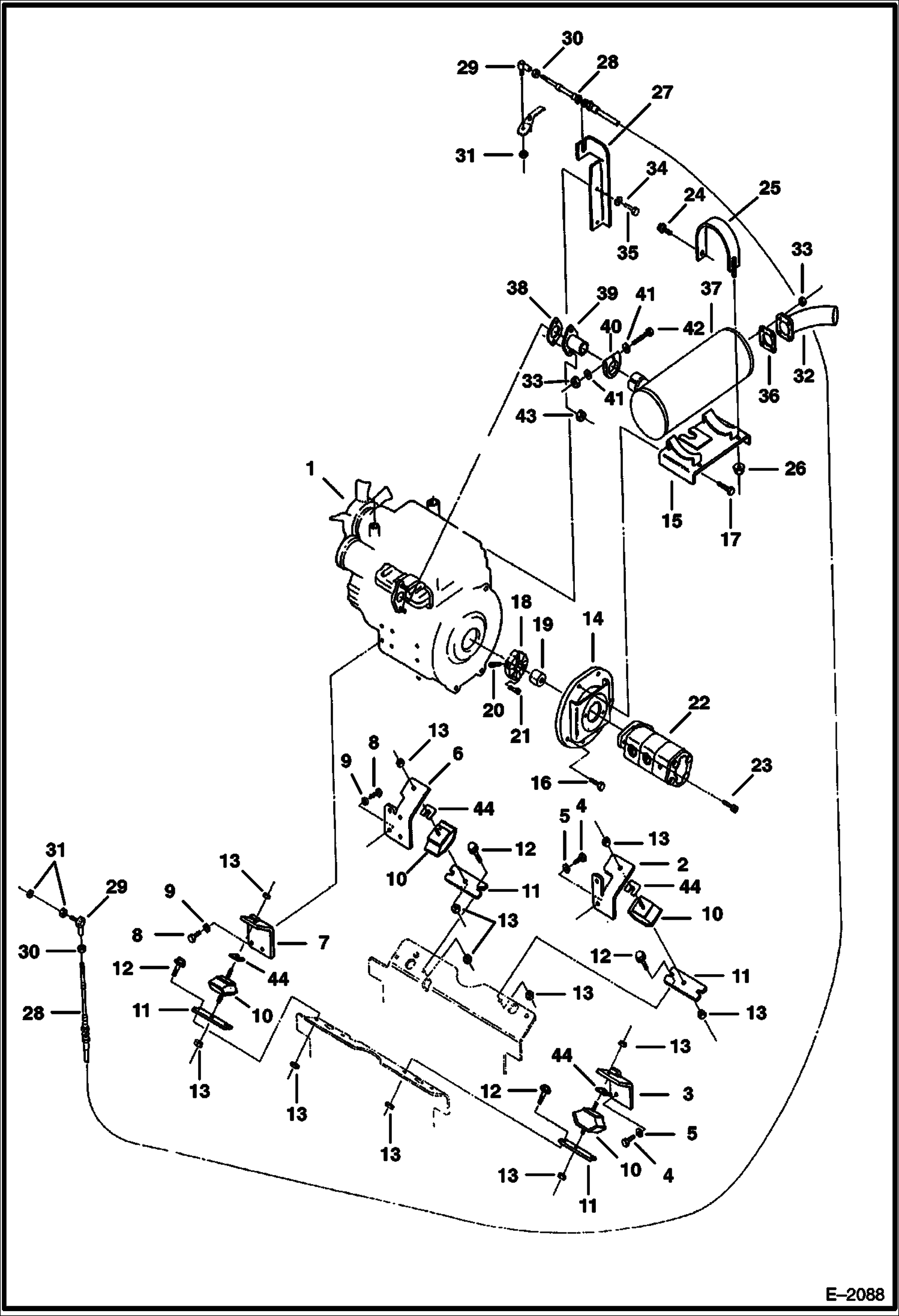 Схема запчастей Bobcat 231 - ENGINE MOUNTING POWER UNIT