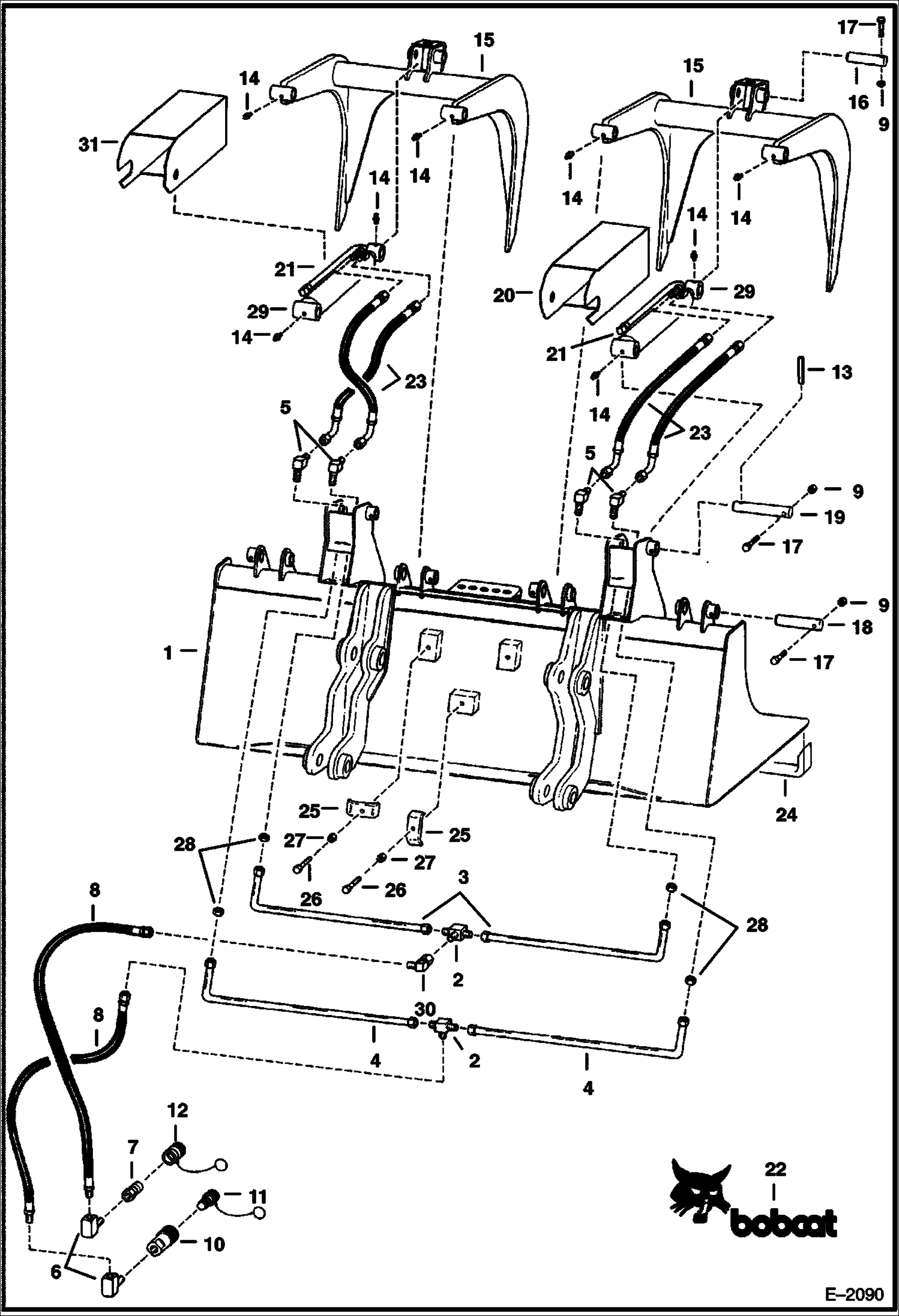 Схема запчастей Bobcat GRAPPLES - INDUSTRIAL GRAPPLE - 900 Series 80 Loader