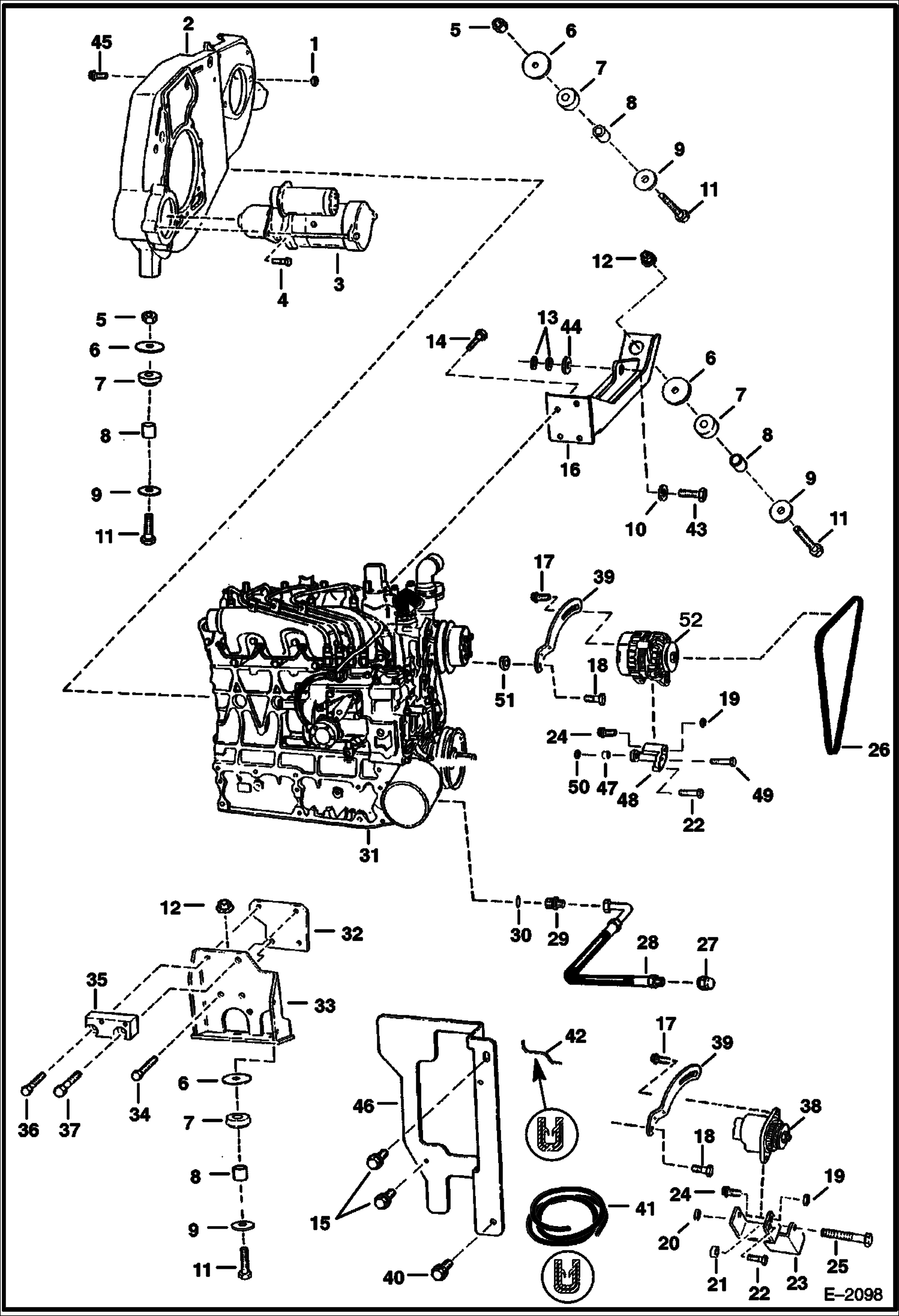 Схема запчастей Bobcat 700s - ENGINE & ATTACHING PARTS (Engine Mounts) POWER UNIT