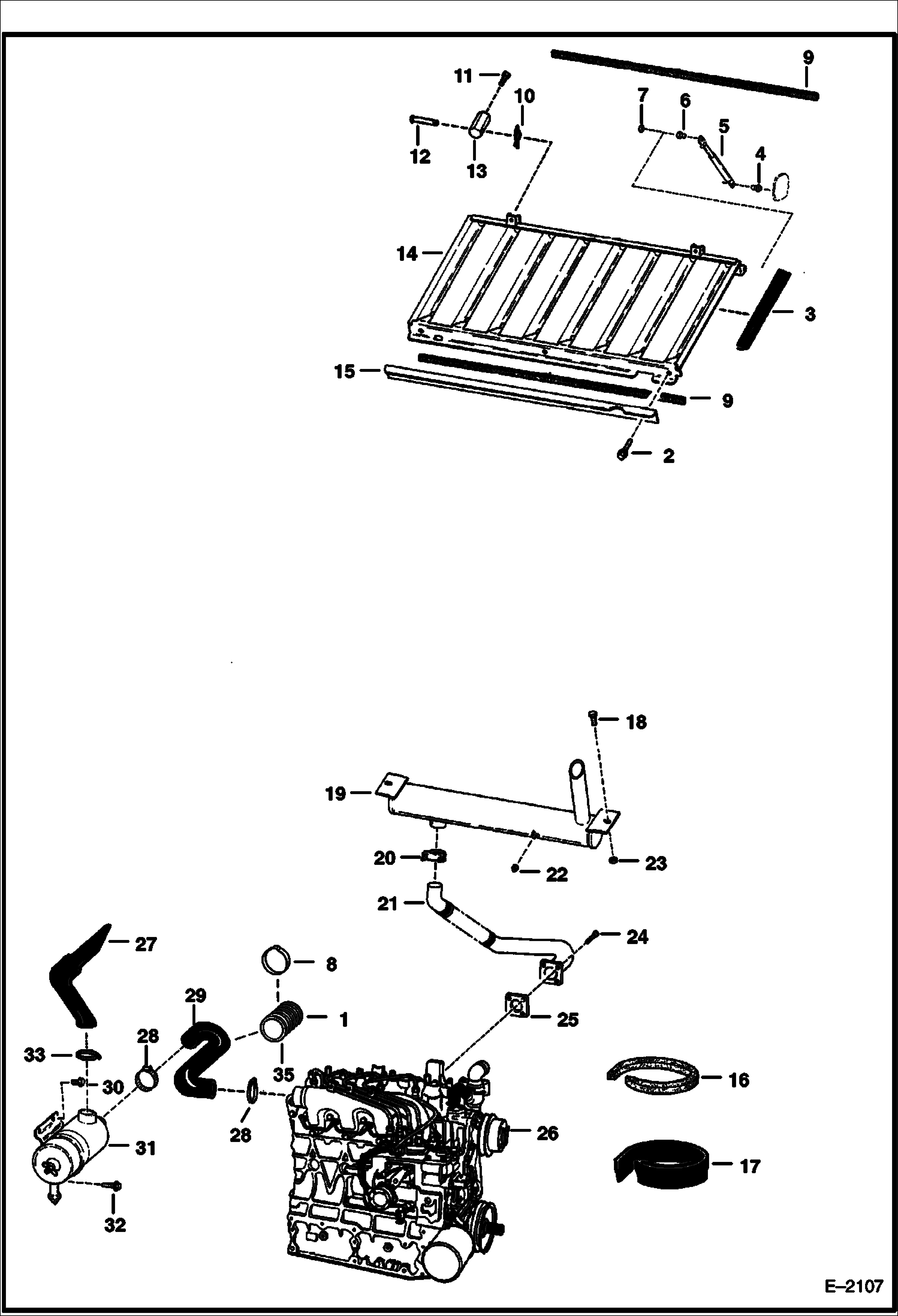 Схема запчастей Bobcat 700s - ENGINE & ATTACHING PARTS (Air Cleaner, Muffler & Grill) POWER UNIT