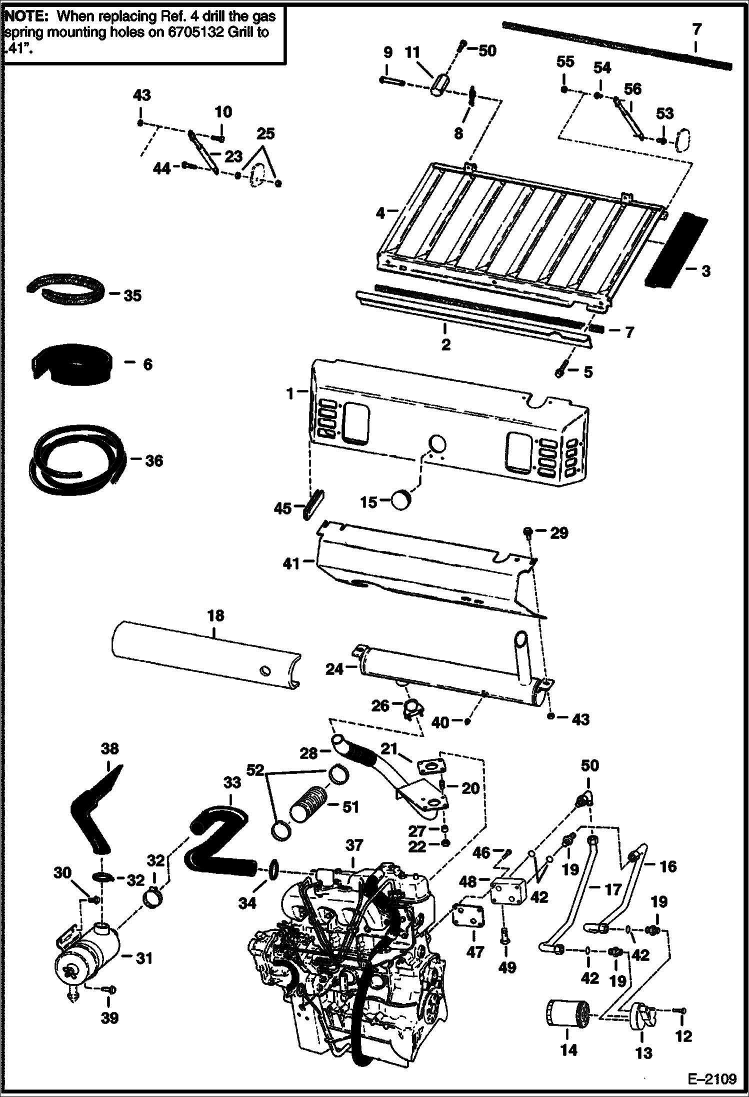 Схема запчастей Bobcat 800s - ENGINE & ATTACHING PARTS (Air Cleaner, Muffler & Grill) (S/N 5084 12461 & Above) (S/N 5097 11335 & Above) POWER UNIT