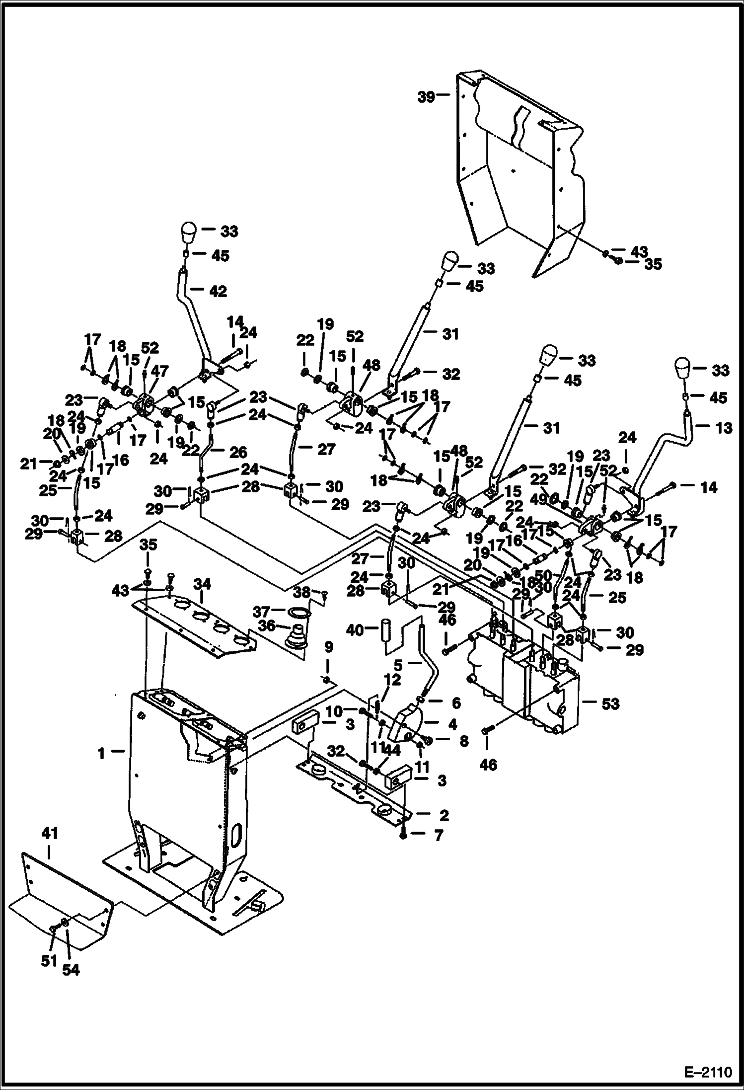 Схема запчастей Bobcat 220 - BOOM, ARM, BUCKET, SWIVEL & TRAVEL CONTROLS (S/N 508212952 & Above) WORK EQUIPMENT