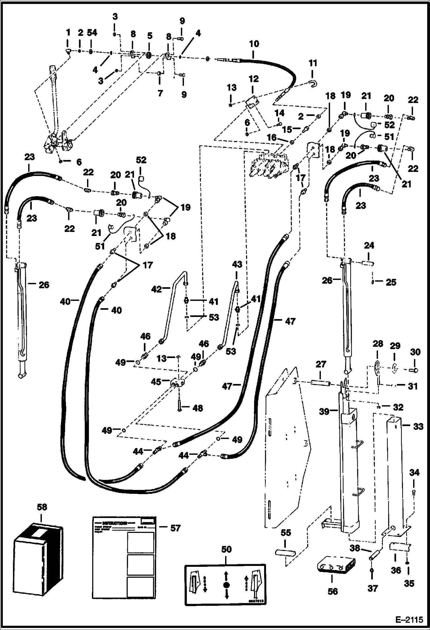 Схема запчастей Bobcat BACKHOE - BACKHOE (Rear Stabilizer) (Quick-Tach) (843 15001 & Above) REAR STABILIZERS