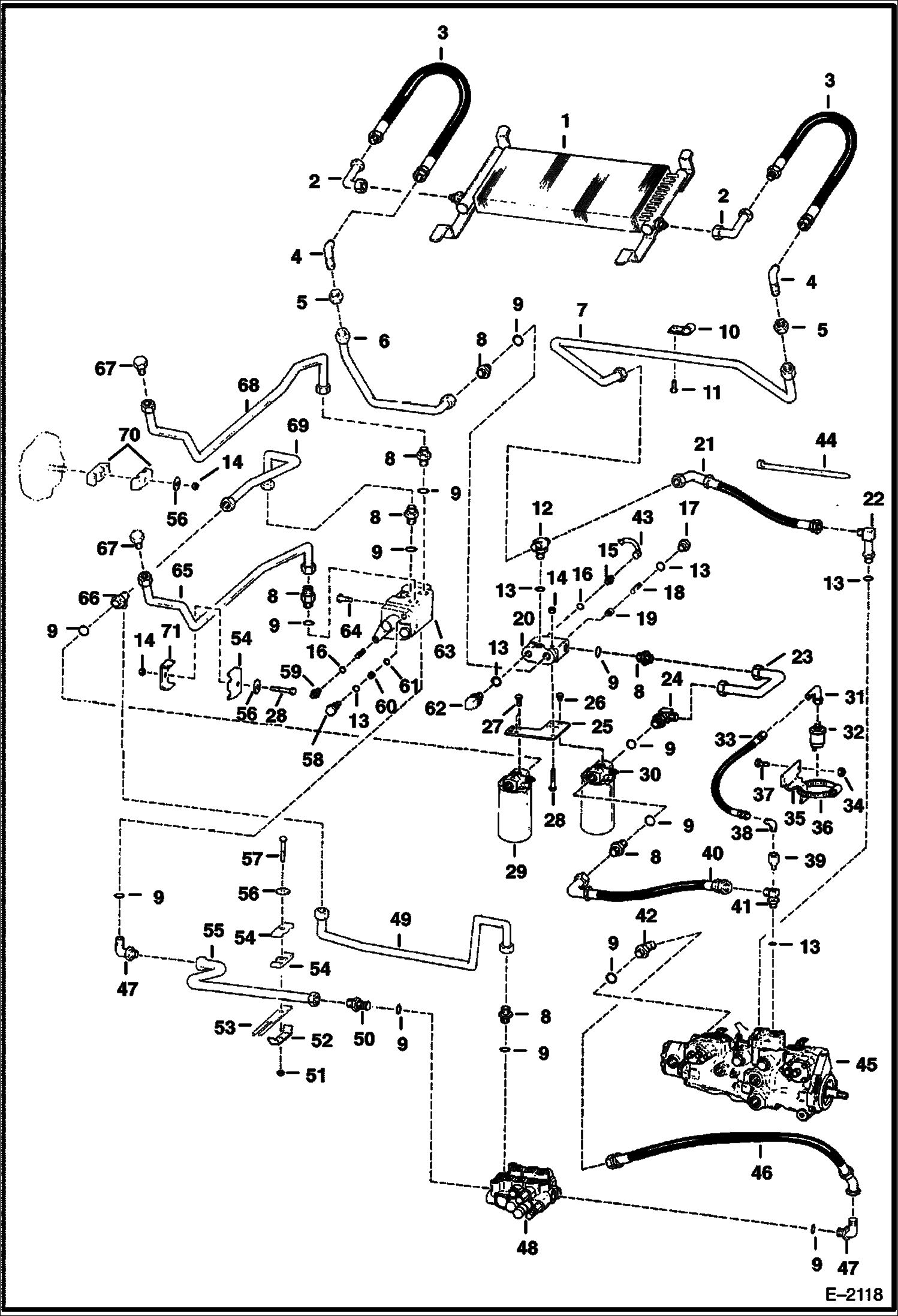 Схема запчастей Bobcat 800s - HYDROSTATIC CIRCUITRY (S/N 5101 26791 & Below) HYDROSTATIC SYSTEM