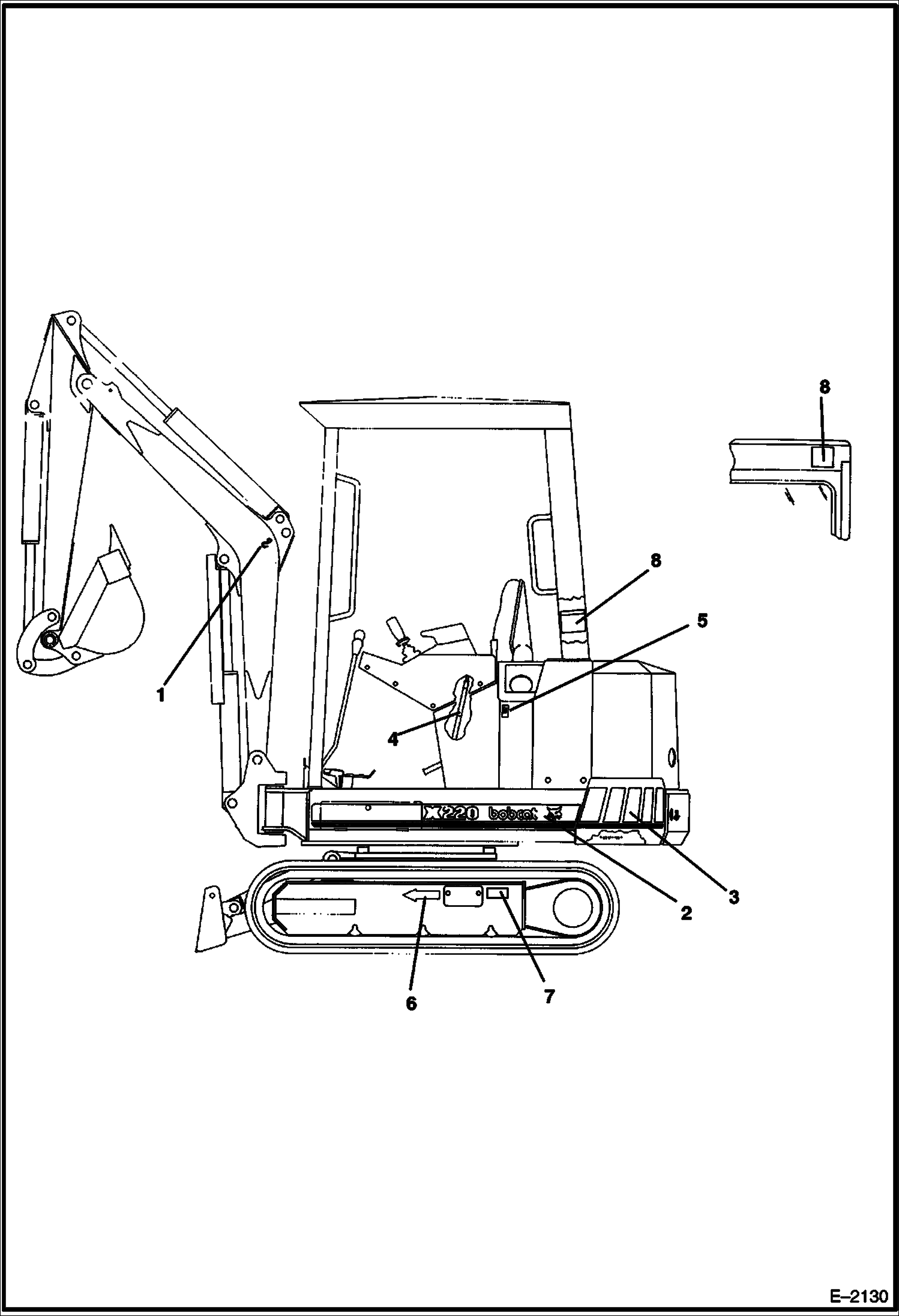 Схема запчастей Bobcat 220 - DECALS ACCESSORIES & OPTIONS