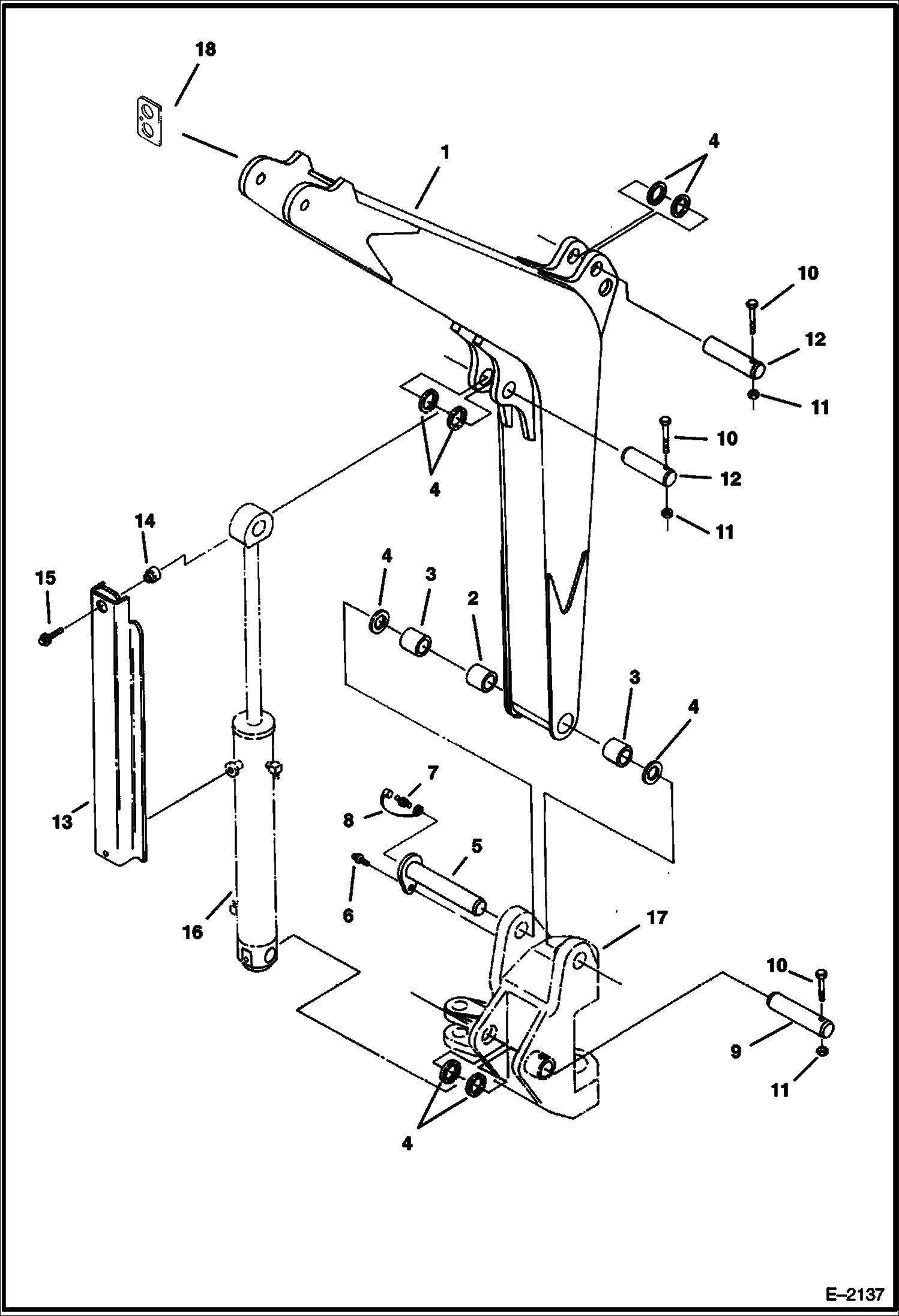 Схема запчастей Bobcat 320 - BOOM (S/N 511720001-511721115) WORK EQUIPMENT