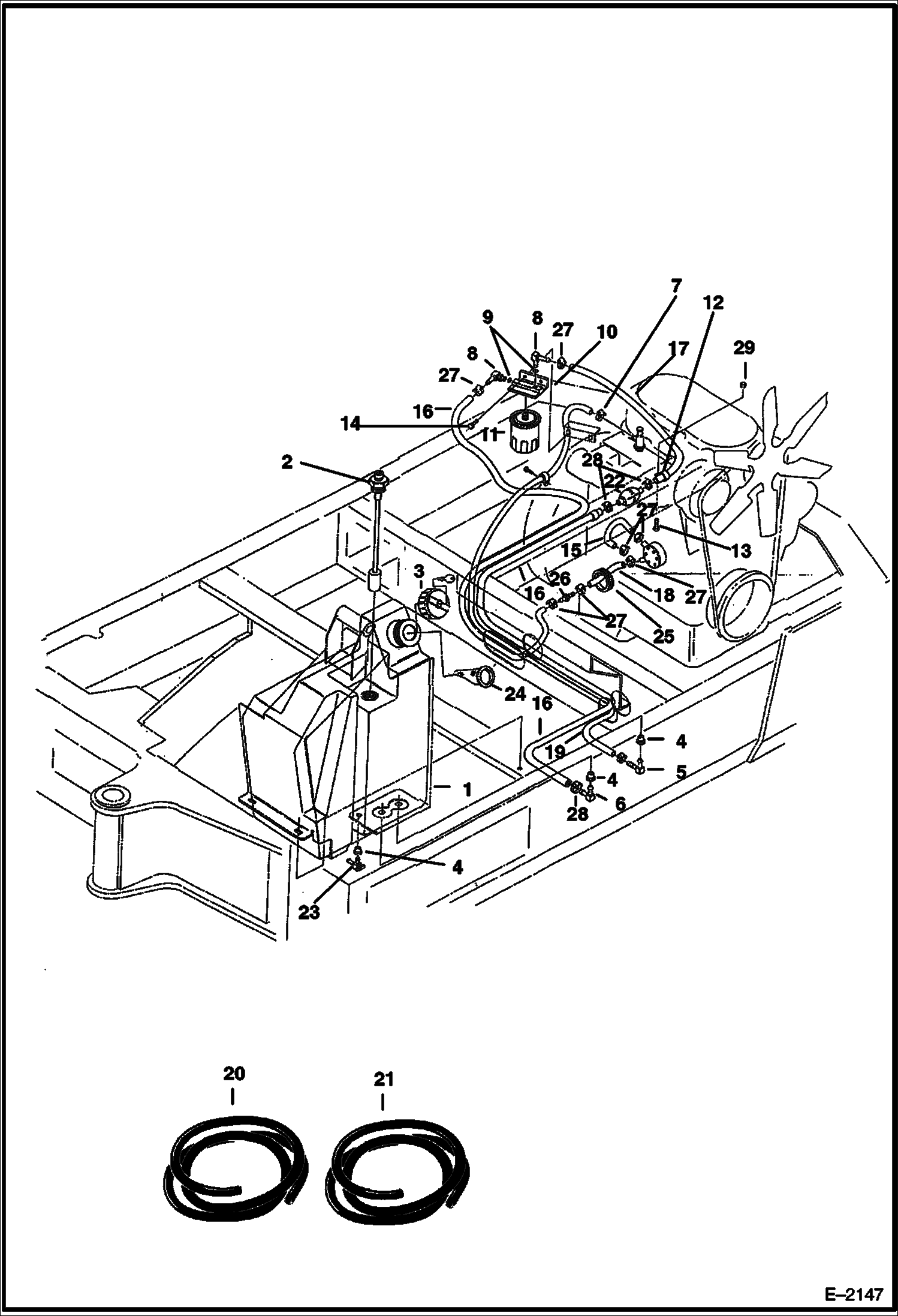 Схема запчастей Bobcat 322 - FUEL SYSTEM POWER UNIT