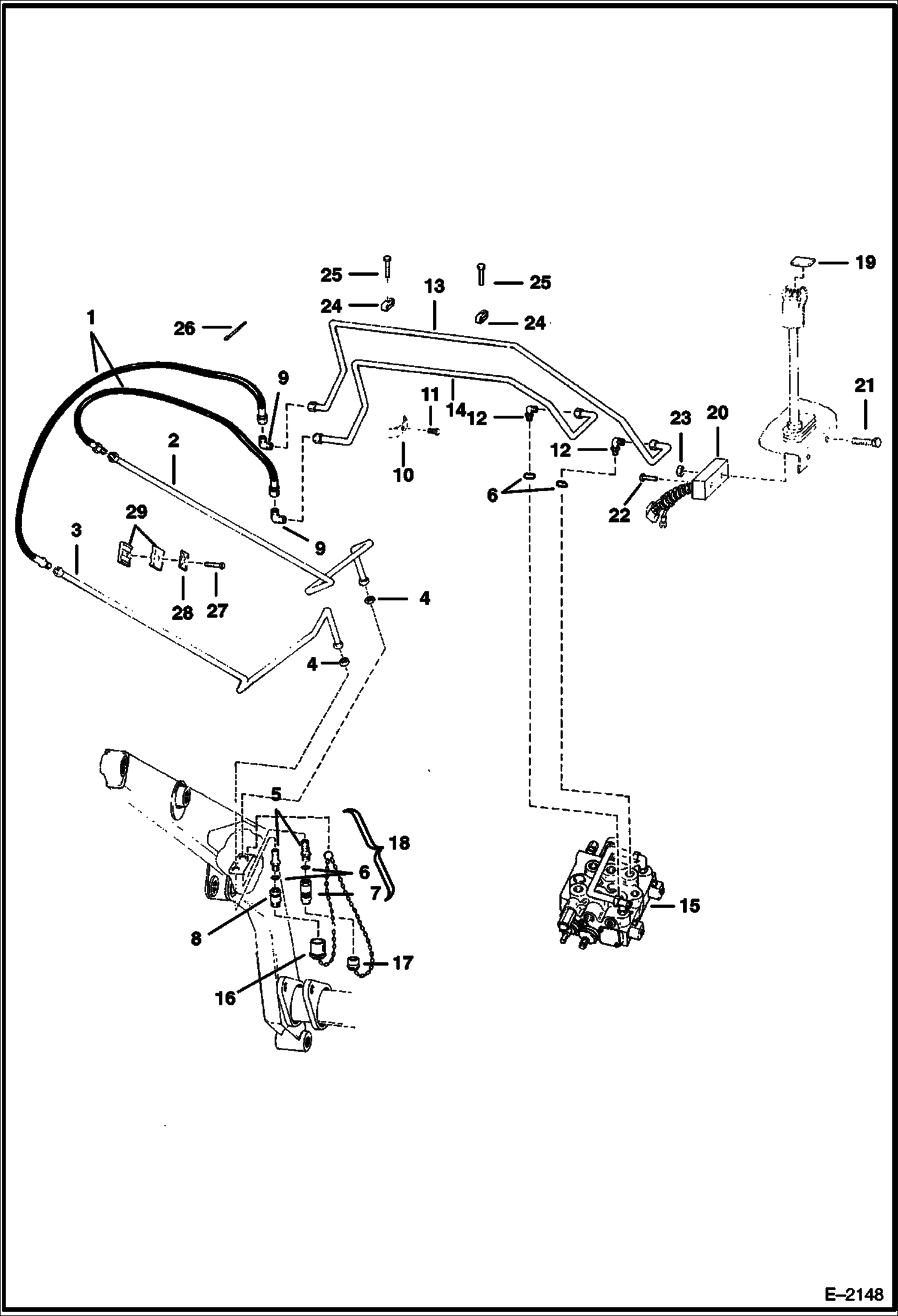 Схема запчастей Bobcat Articulated Loaders - AUXILIARY HYDRAULICS (Front) HYDRAULIC SYSTEM