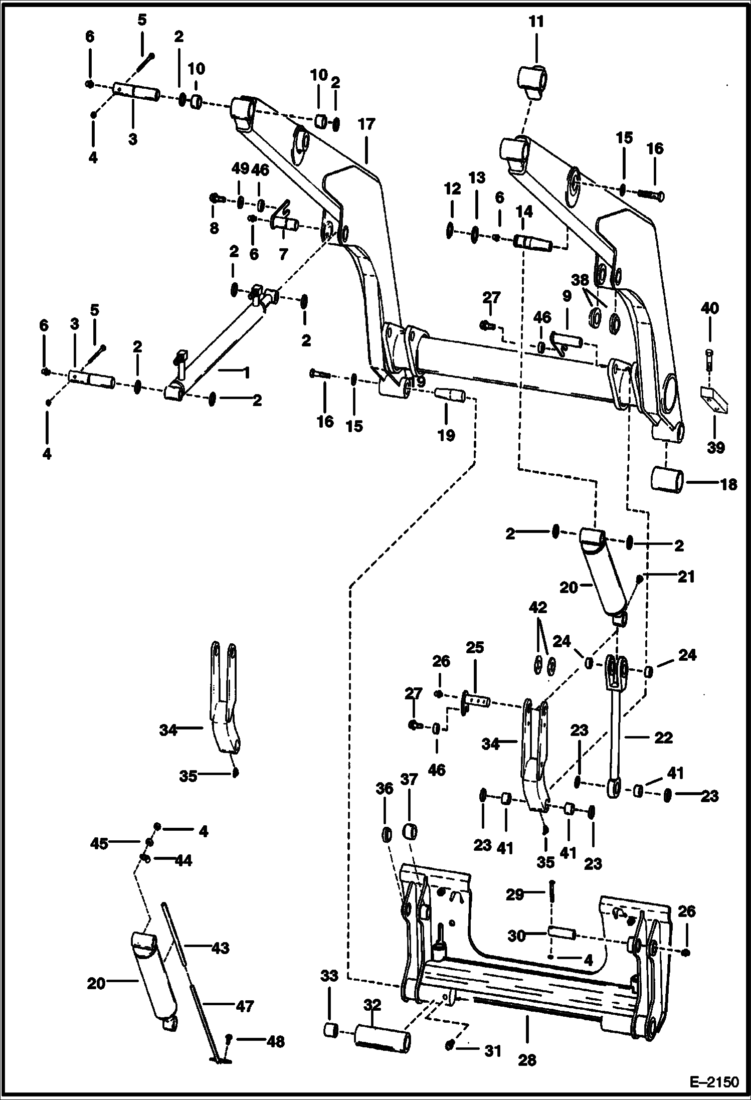 Схема запчастей Bobcat Articulated Loaders - LIFT ARMS & BOB-TACH MAIN FRAME