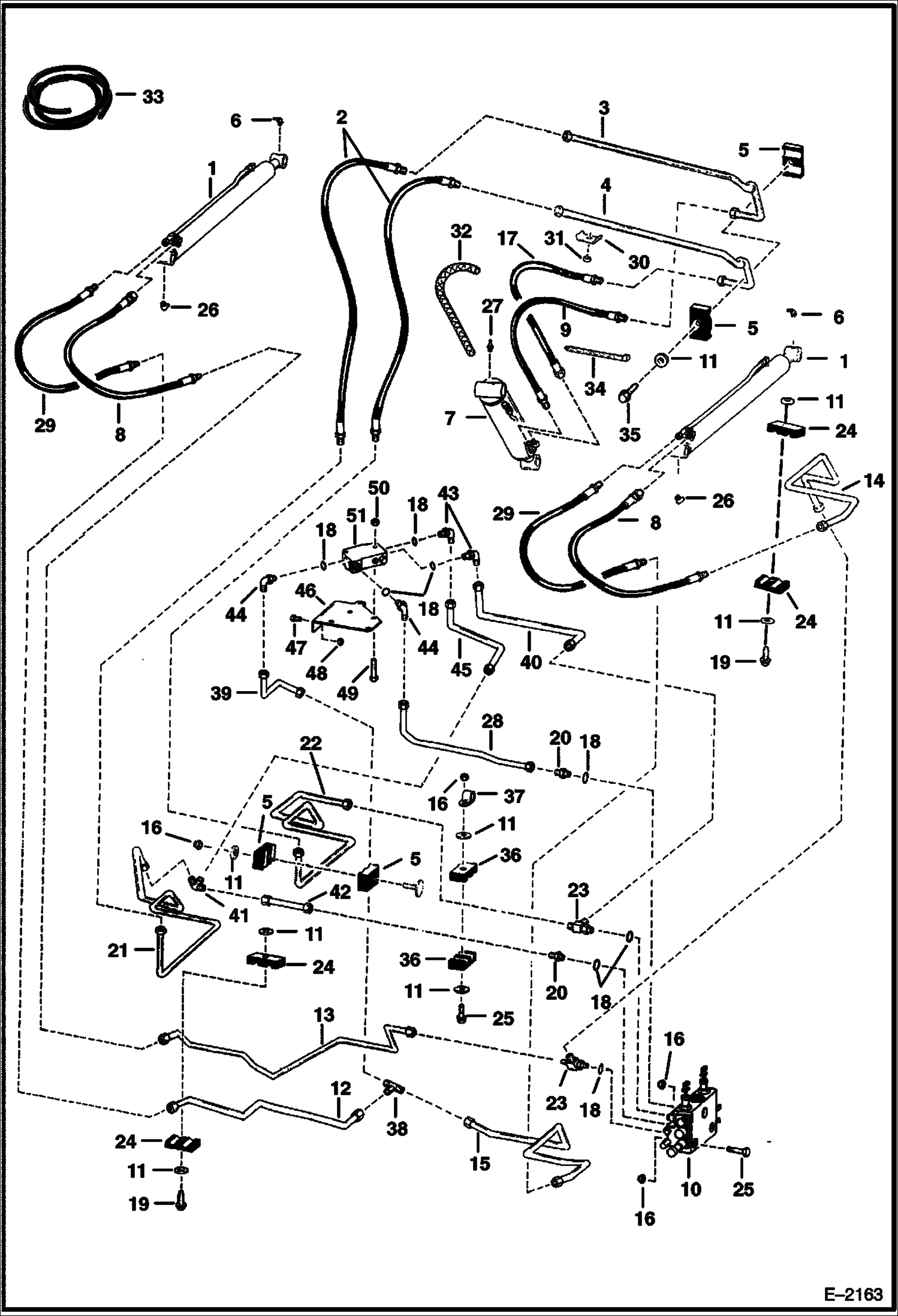 Схема запчастей Bobcat 700s - HYDRAULIC CIRCUITRY (W/Bucket Positioning Valve) (S/N 5086 20308 & Above) HYDRAULIC SYSTEM