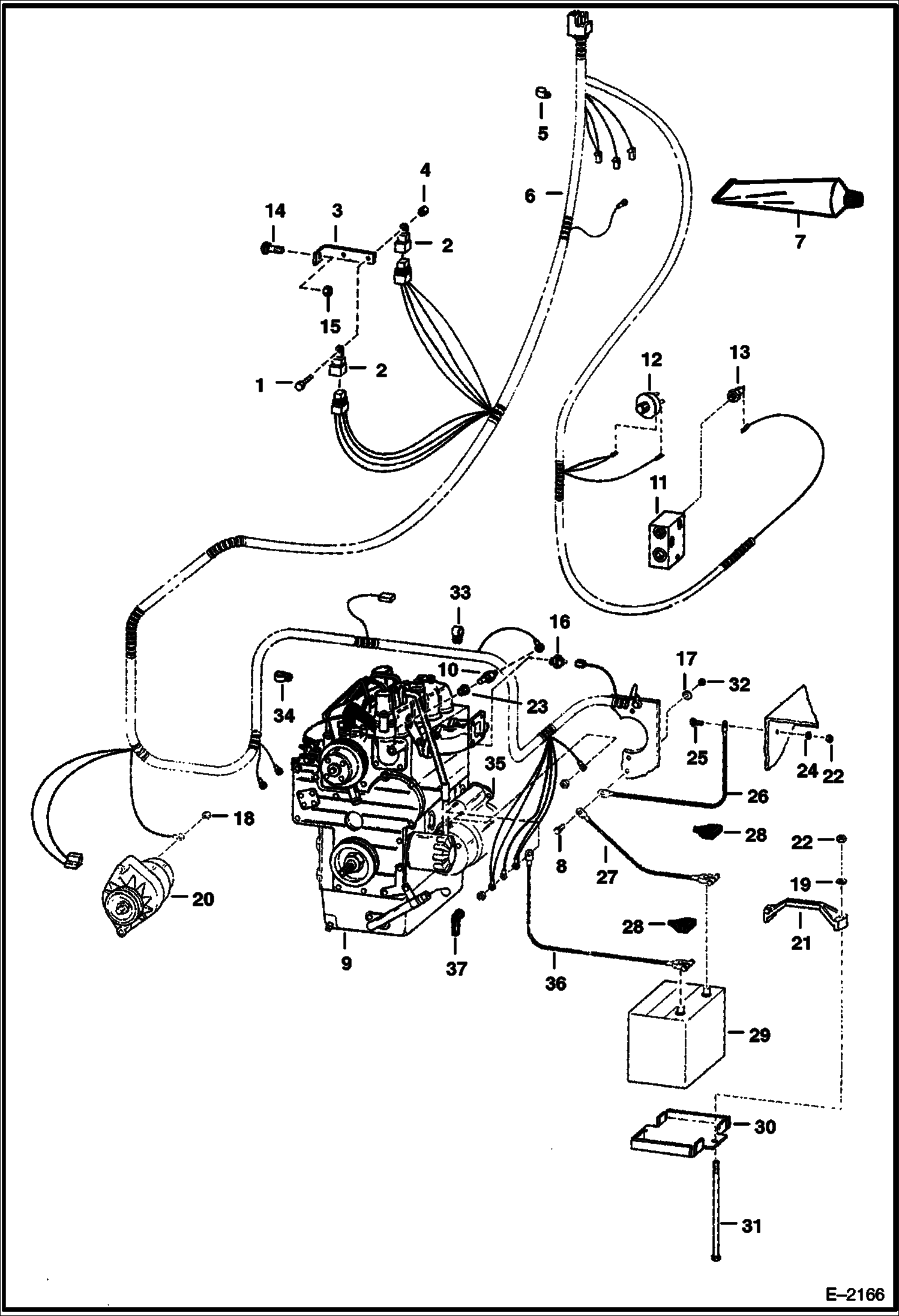 Схема запчастей Bobcat 500s - ENGINE ELECTRICAL SYSTEM (S/N 25463 & Above) ELECTRICAL SYSTEM