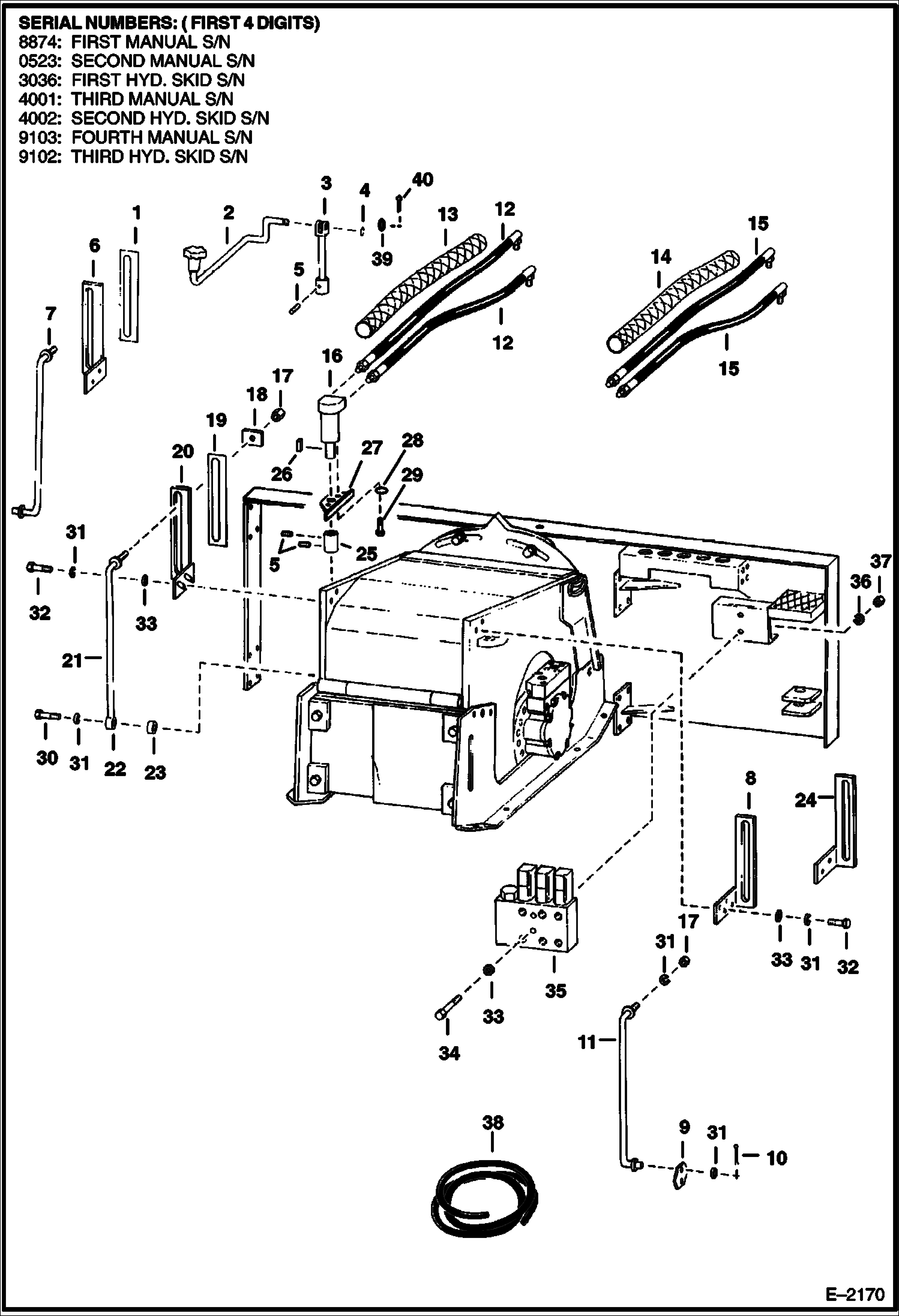 Схема запчастей Bobcat PLANERS - PLANER (Manual & Hydraulic Ski Adjusters) (052300701 & Above) (303600101 & Above) Loader