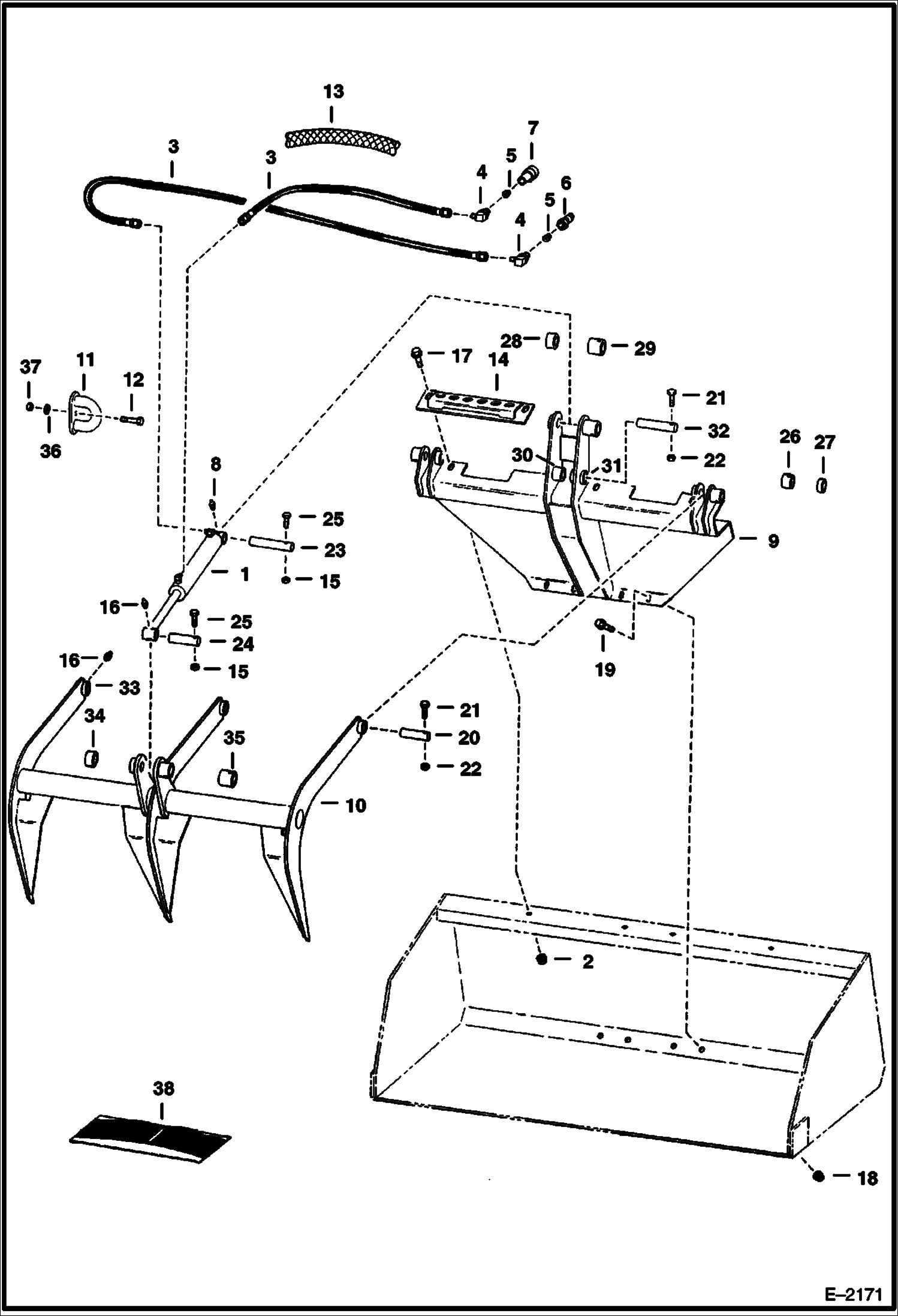 Схема запчастей Bobcat GRAPPLES - GRAPPLE FORK - 400 Series & Farmboy New Loader