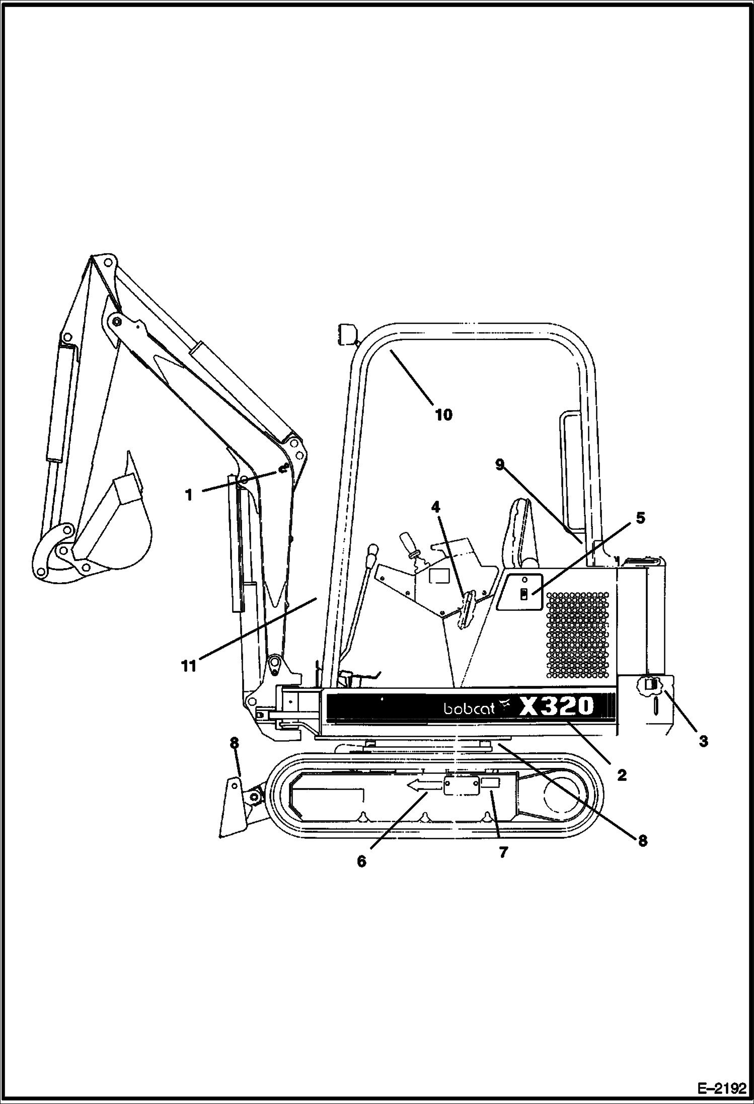 Схема запчастей Bobcat 322 - DECALS ACCESSORIES & OPTIONS