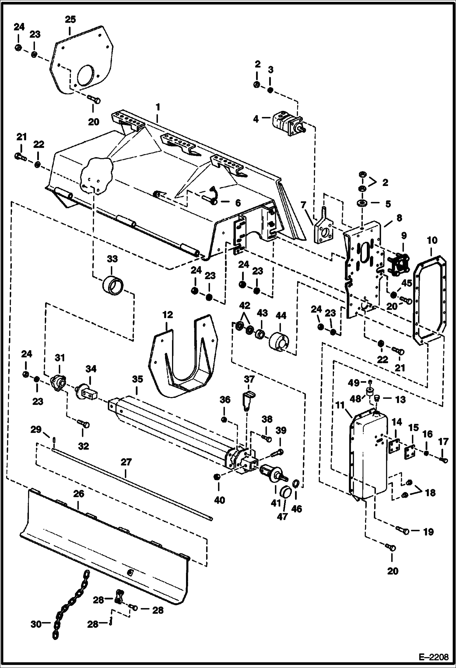 Схема запчастей Bobcat TILLER - TILLER (Main Frame) (52 2801) (68 0547) Loader