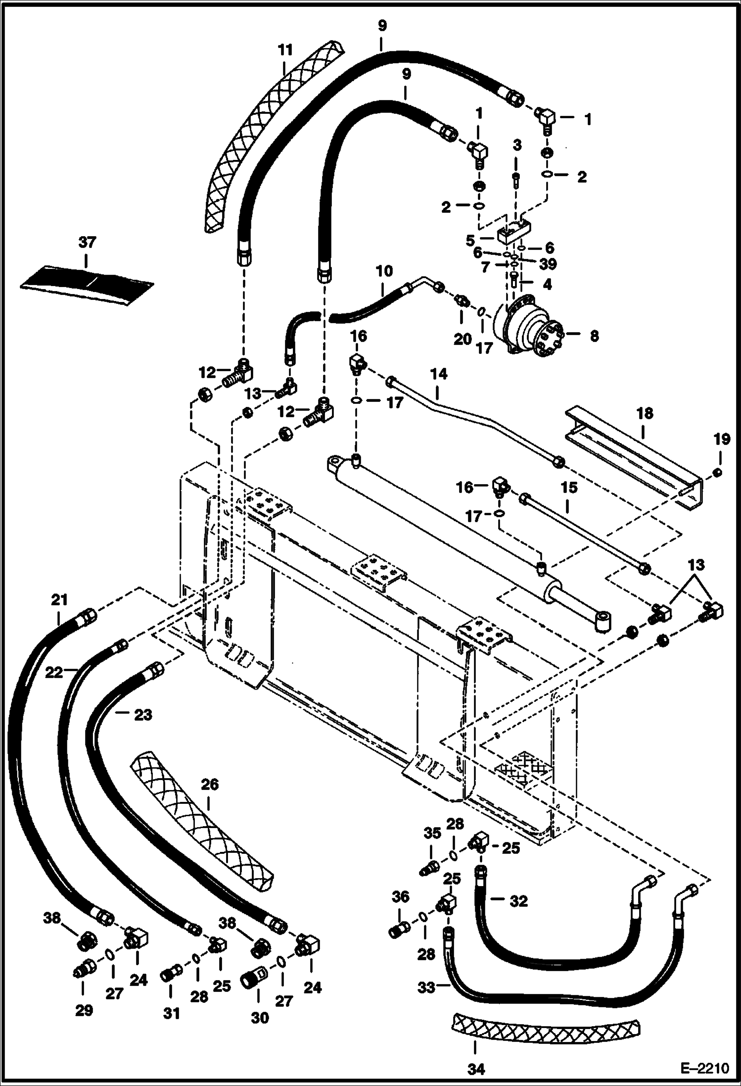 Схема запчастей Bobcat TRENCHERS - TRENCHER (Hydraulic Circuitry) (LT405 705100101 & Above) Loader