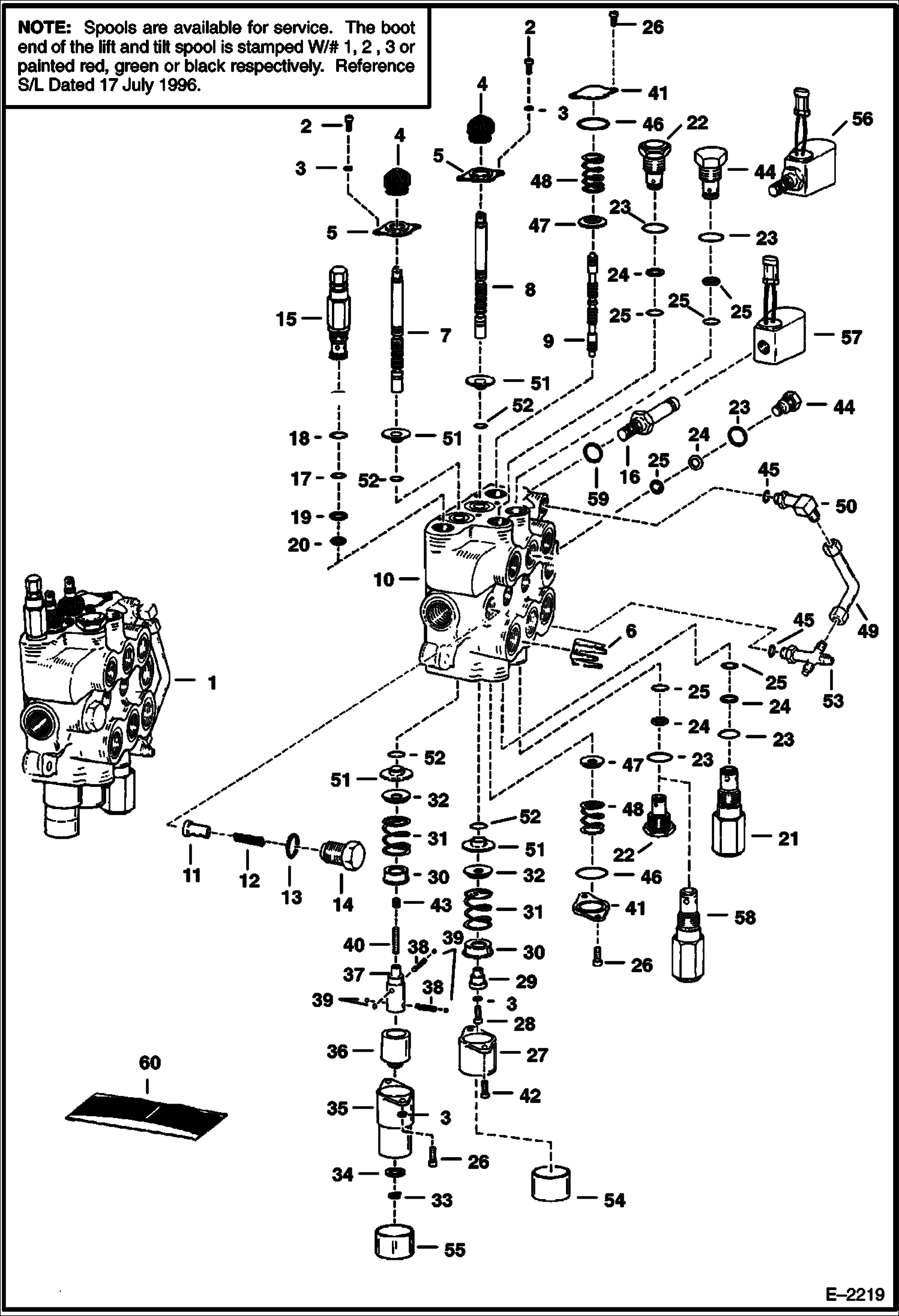 Схема запчастей Bobcat 700s - HYDRAULIC CONTROL VALVE HYDRAULIC SYSTEM