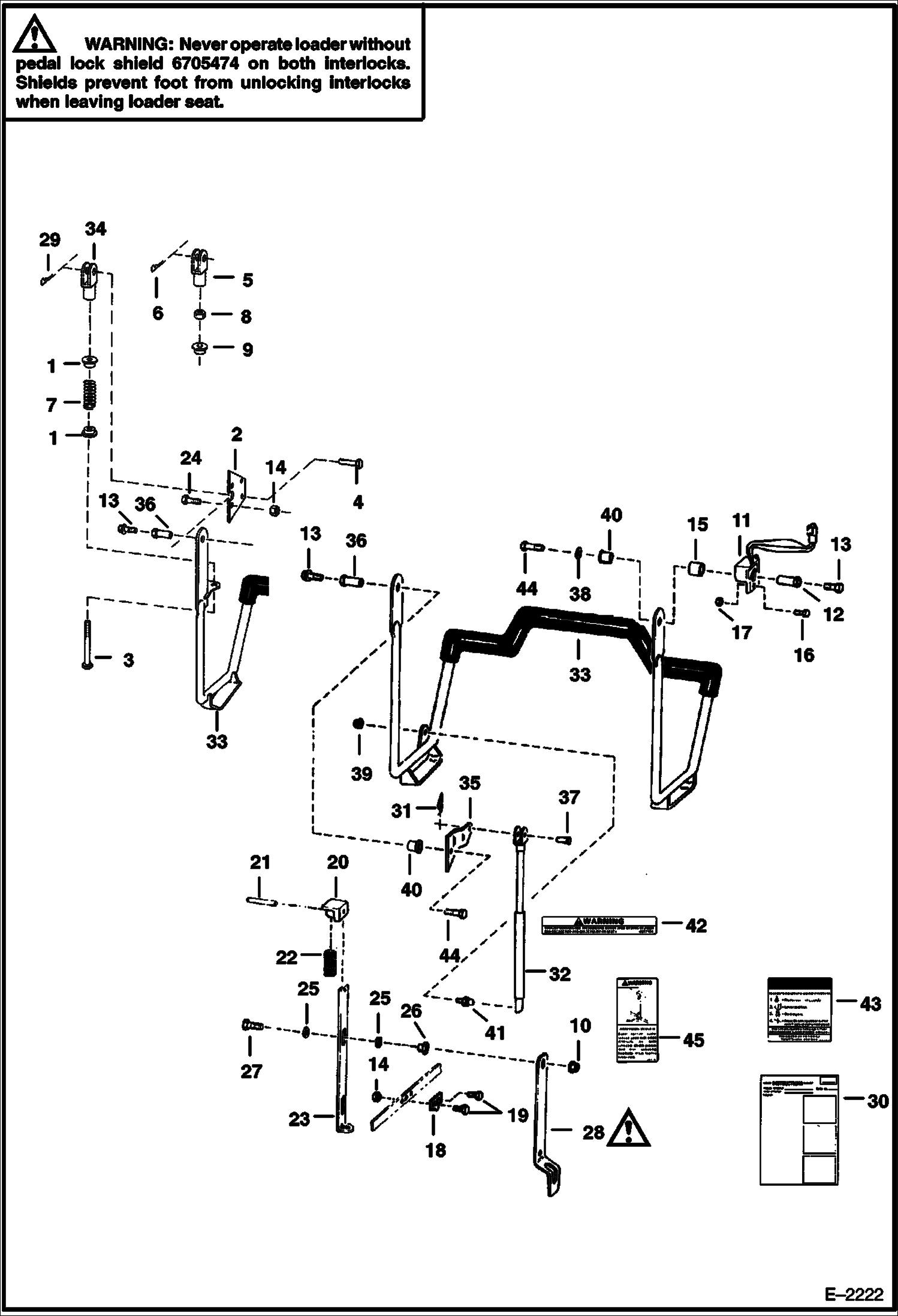 Схема запчастей Bobcat 800s - SEAT BAR MAIN FRAME