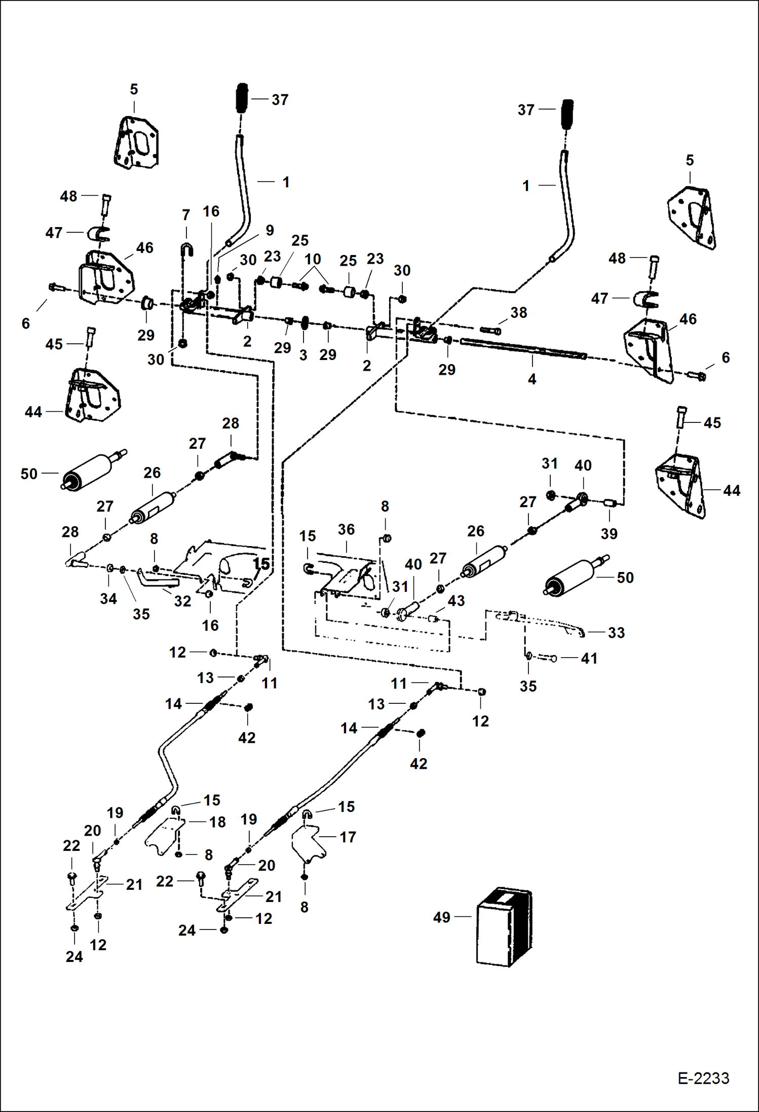 Схема запчастей Bobcat 800s - HAND CONTROLS (S/N 5141 14999, 5142 12999 & Below) HYDROSTATIC SYSTEM