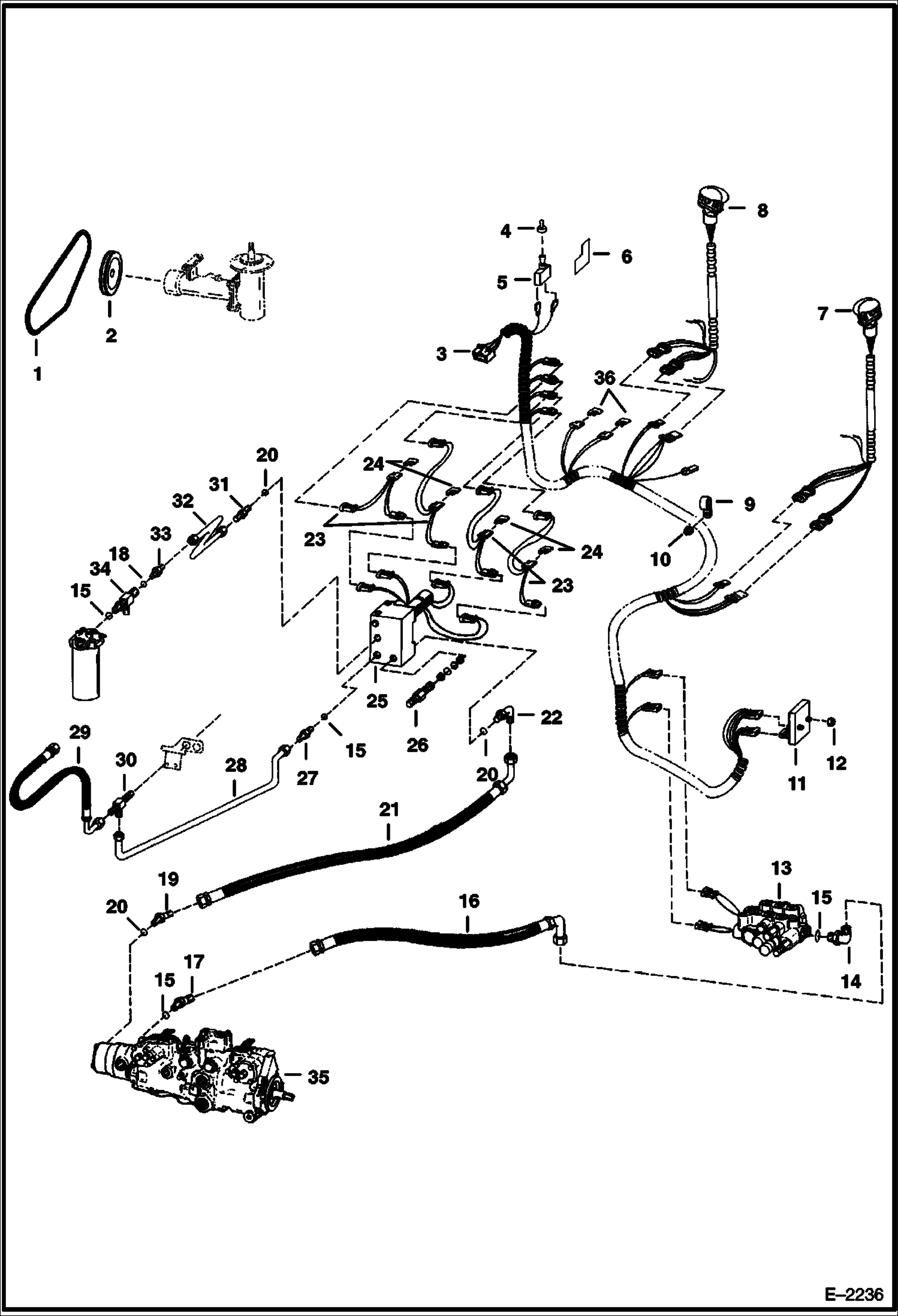 Схема запчастей Bobcat 800s - HIGH HORSEPOWER HYDRAULICS (S/Ns 5128 11001 & Above - W/O Apitech Valve) HIGH FLOW HYDRAULICS