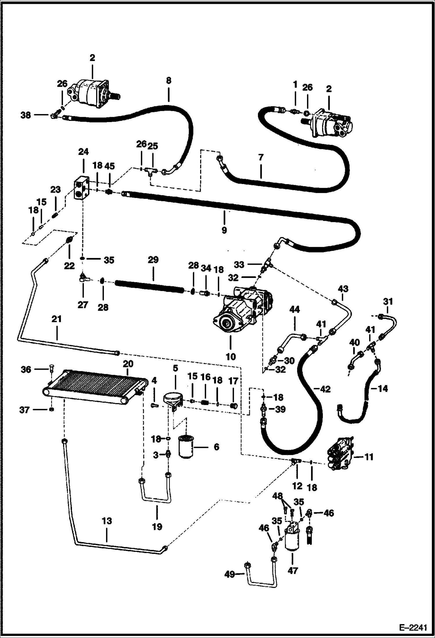 Схема запчастей Bobcat 500s - HYDROSTATIC CIRCUITRY HYDROSTATIC SYSTEM