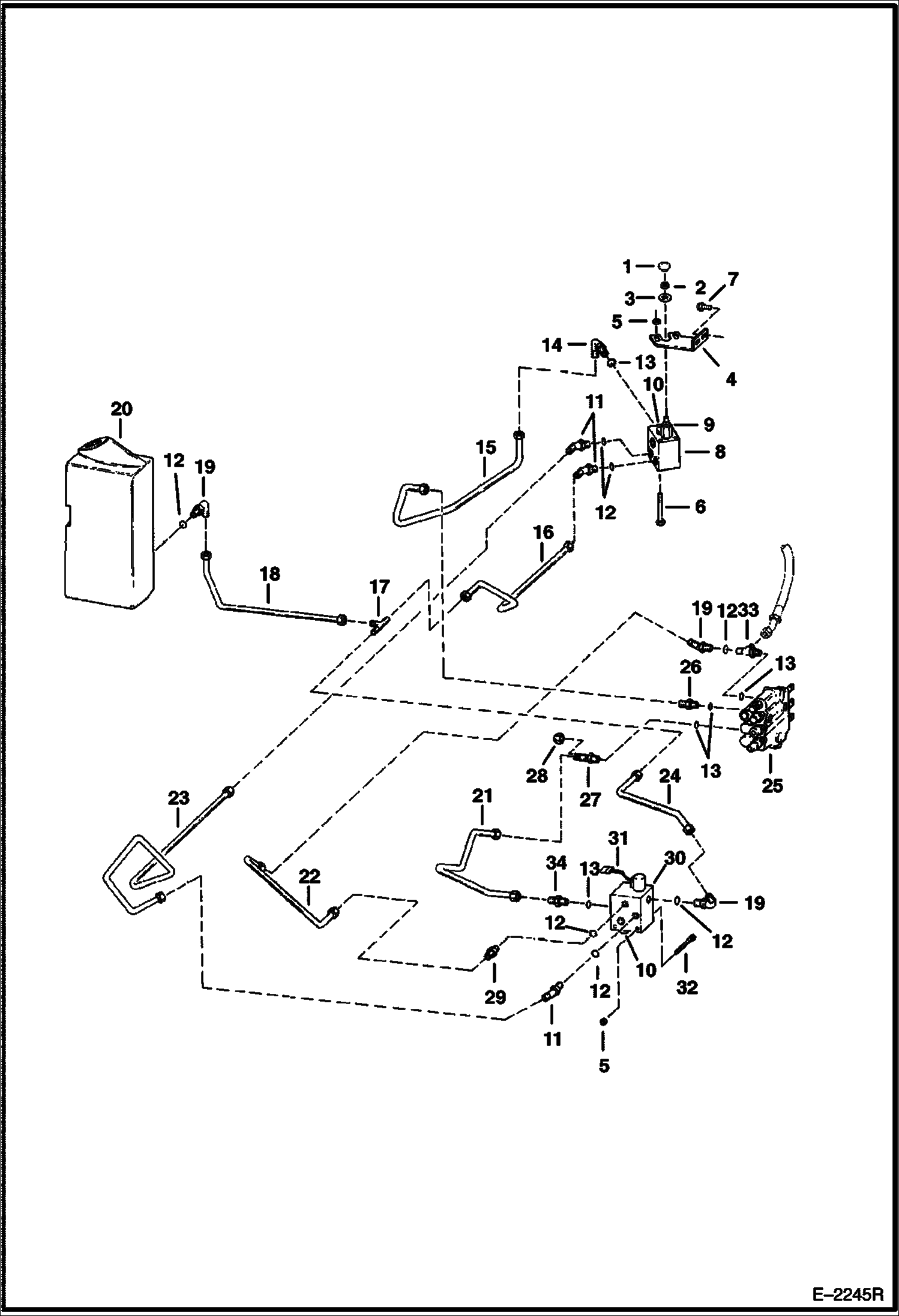 Схема запчастей Bobcat 500s - LIFT CONTROL SYSTEM HYDRAULIC SYSTEM