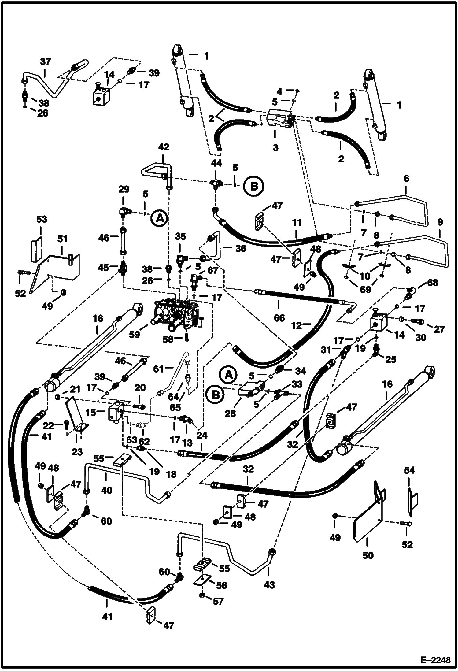 Схема запчастей Bobcat 900s - HYDRAULIC CIRCUITRY HYDRAULIC SYSTEM