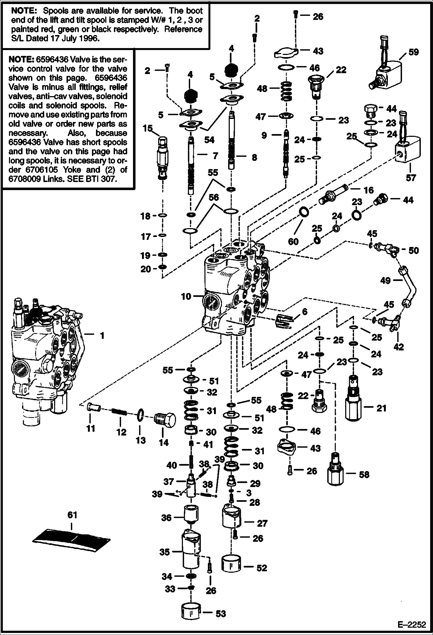 Схема запчастей Bobcat 700s - HYDRAULIC CONTROL VALVE (S/N 512724458 & Below, 508693001 - 94062, 508631089 & Below) HYDRAULIC SYSTEM