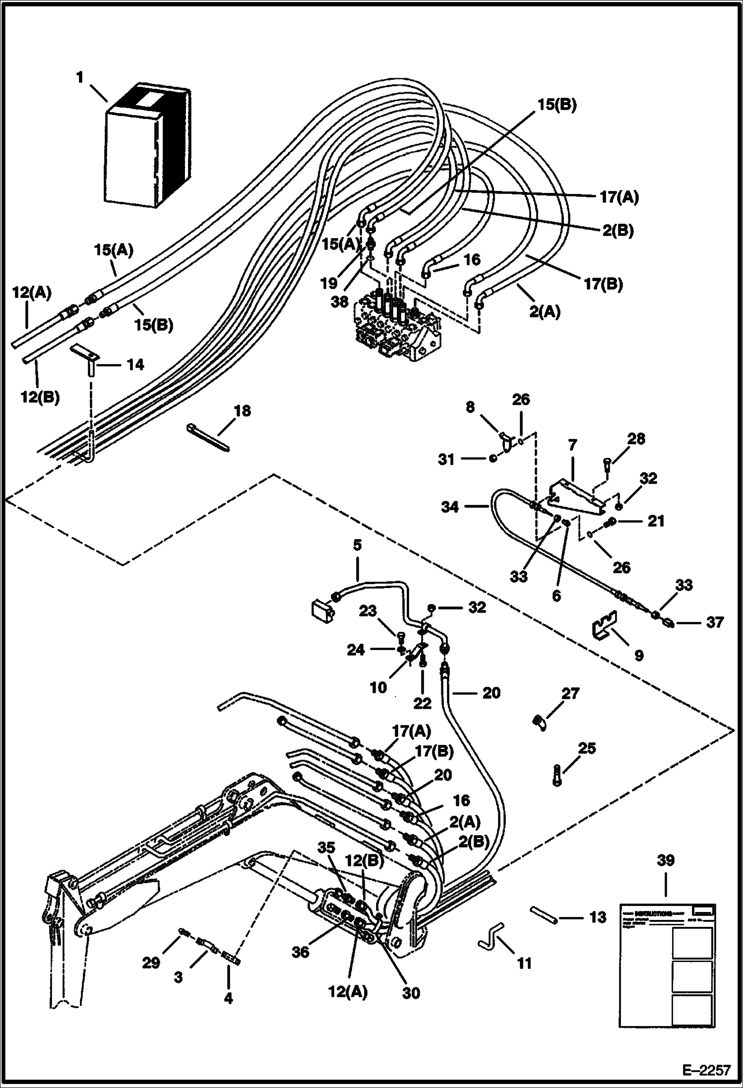 Схема запчастей Bobcat 231 - WORK GROUP HOSE KIT ACCESSORIES & OPTIONS