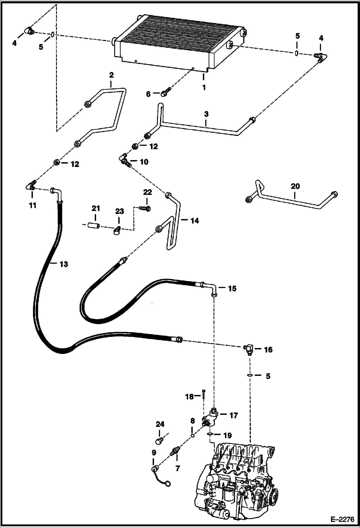 Схема запчастей Bobcat 800s - COOLING SYSTEM (S/N 5141 11515, 5142 11107 & Below) POWER UNIT