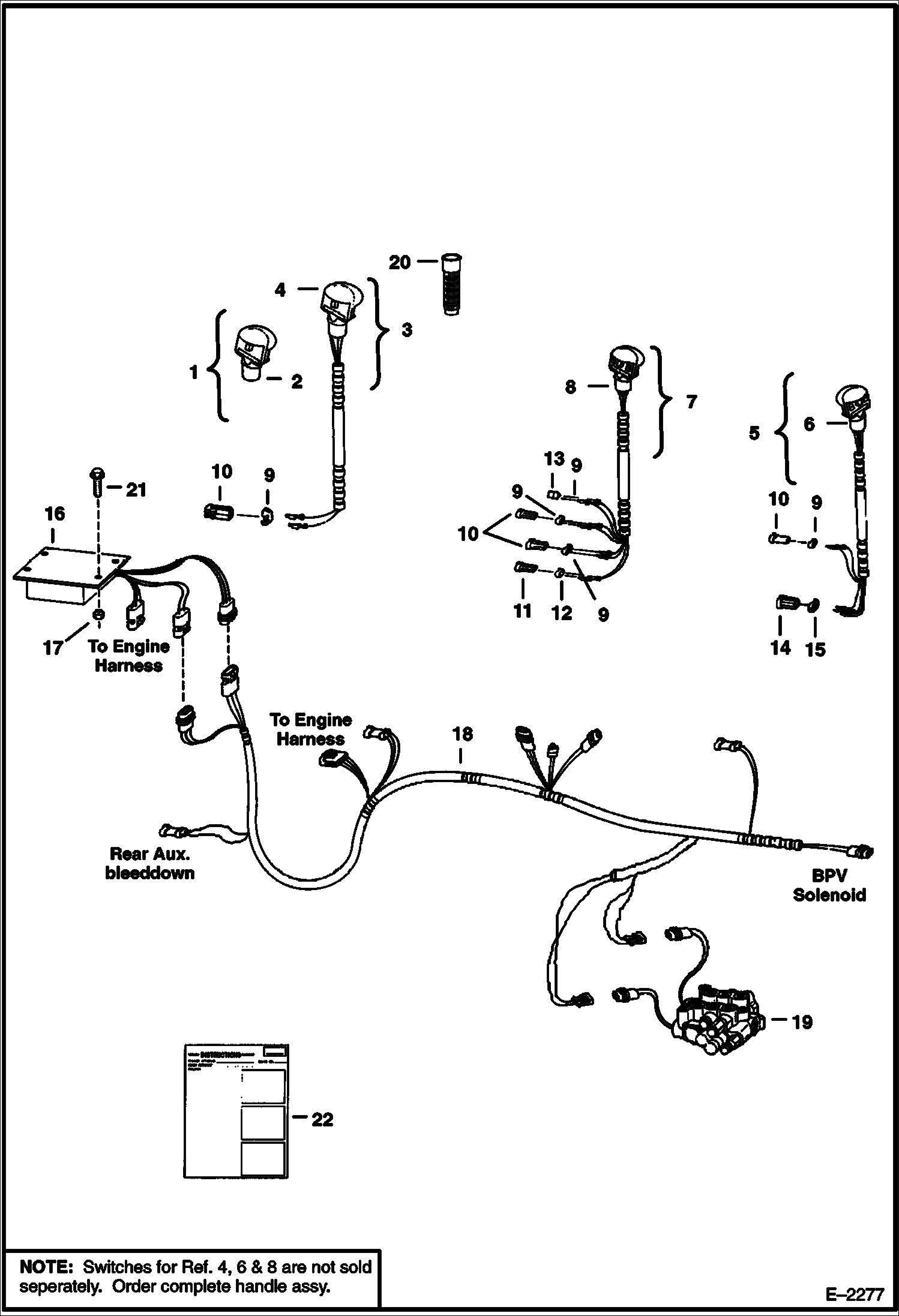 Схема запчастей Bobcat 800s - CONTROLS ELECTRICAL CIRCUITRY (For Proportional Auxiliaries) (S/N 5128 18874 & Above, 5084 18086 & Above & 5097 18113 & Above-SEE NOTE) ELECTRICAL SYSTEM