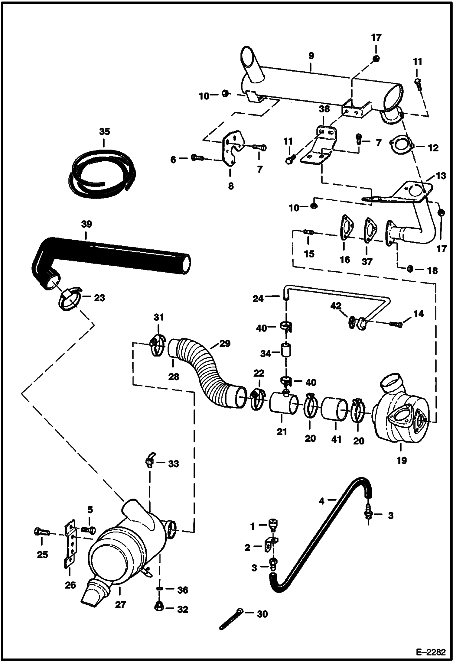 Схема запчастей Bobcat 800s - ENGINE & ATTACHING PARTS (Air Cleaner, Muffler) POWER UNIT