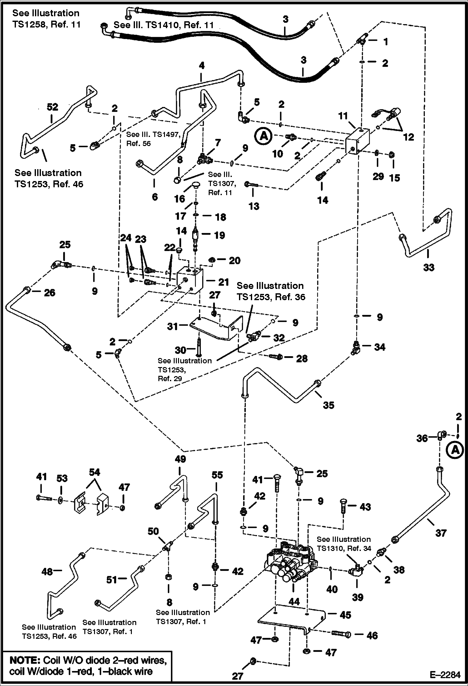 Схема запчастей Bobcat 800s - LIFT & TILT CONTROL CIRCUITRY (S/N 5141 11093-21999, 5142 11006-21999) HYDRAULIC SYSTEM