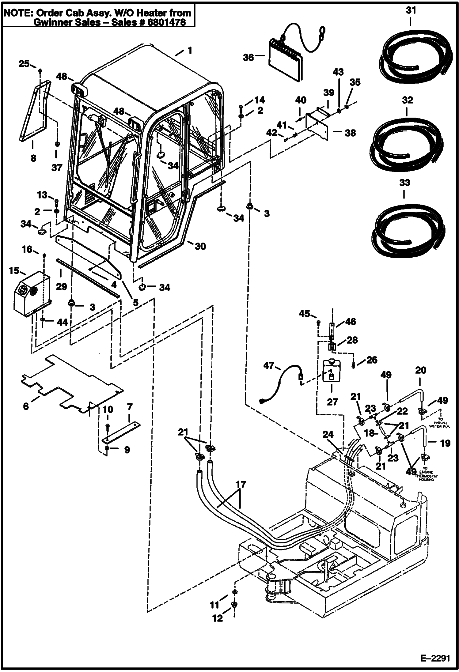 Схема запчастей Bobcat 328 - CAB & MOUNTING MAIN FRAME