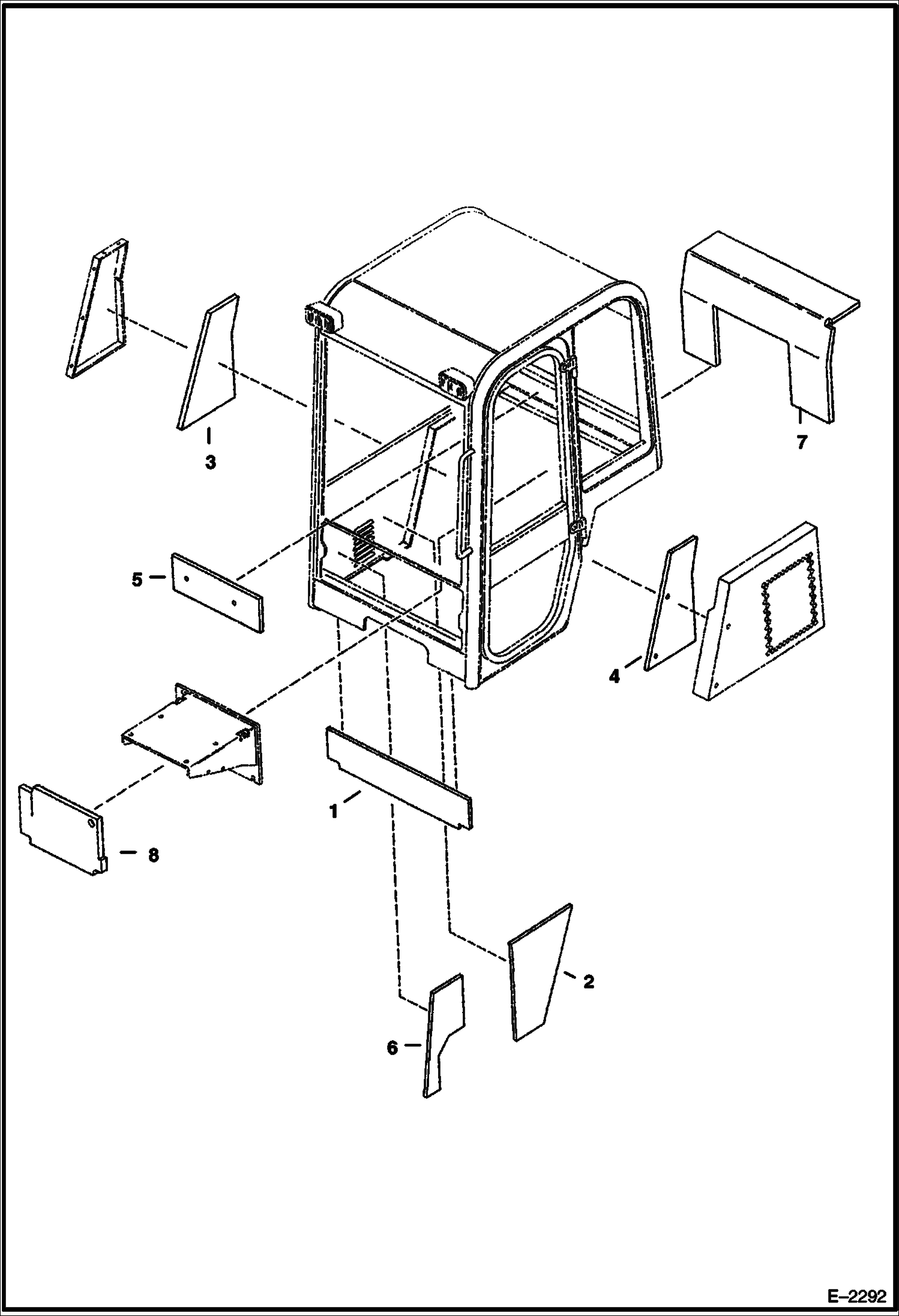 Схема запчастей Bobcat 328 - CAB INSULATION (S/N 514013001-514014899) MAIN FRAME