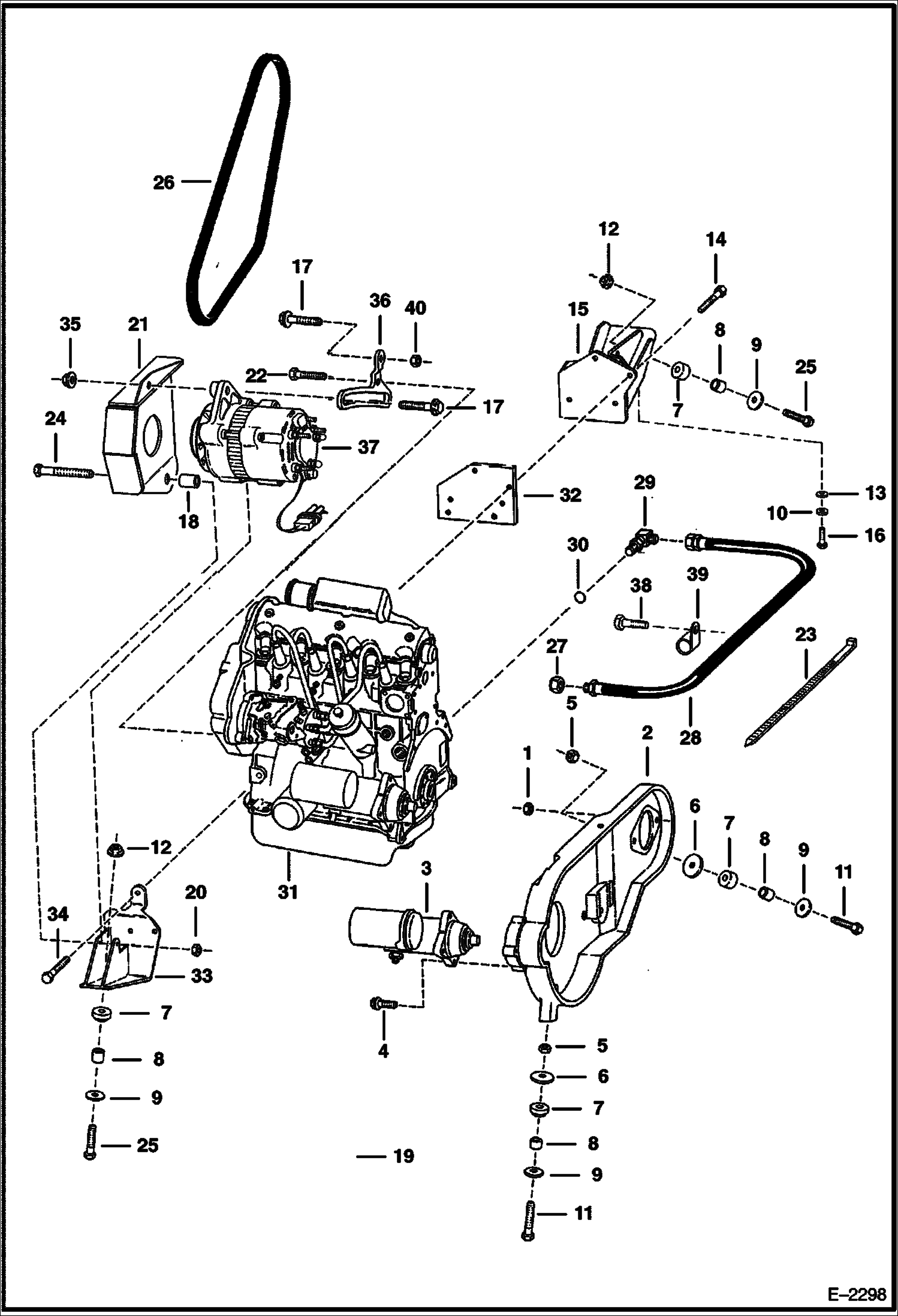 Схема запчастей Bobcat 600s - ENGINE & ATTACHING PARTS (Engine Mounts) POWER UNIT