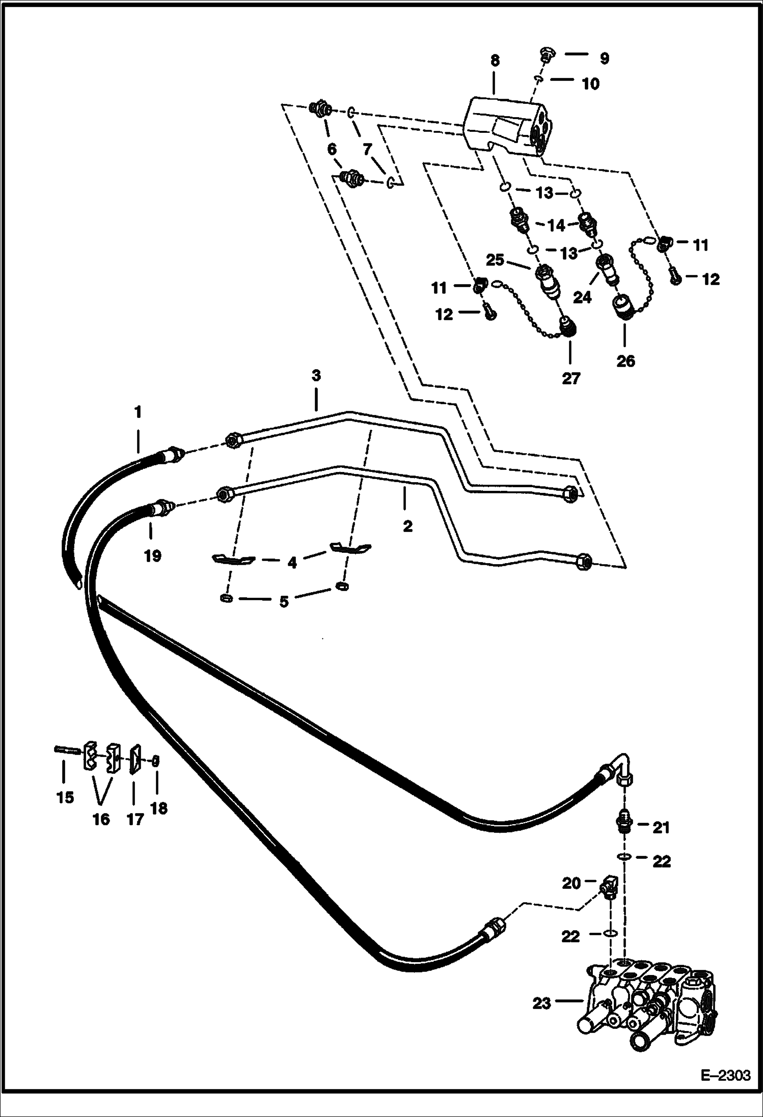 Схема запчастей Bobcat 900s - AUXILIARY HYDRAULIC CIRCUITRY HYDRAULIC SYSTEM