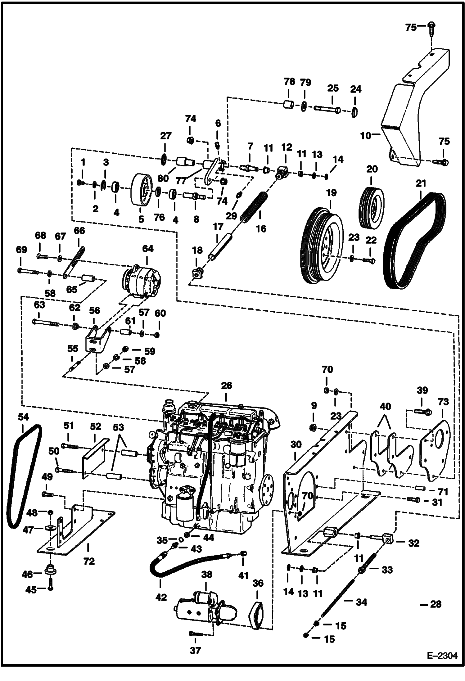 Схема запчастей Bobcat 900s - ENGINE & ATTACHING PARTS POWER UNIT