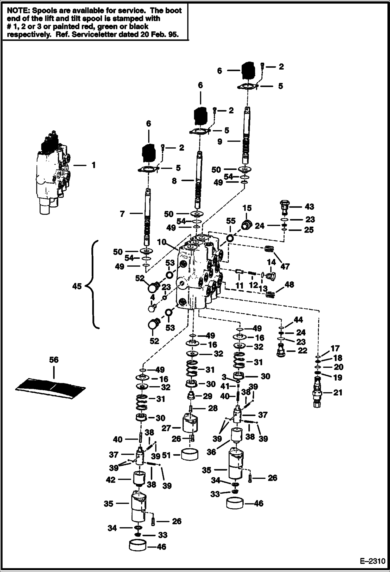 Схема запчастей Bobcat 400s - HYDRAULIC CONTROL VALVE HYDRAULIC SYSTEM