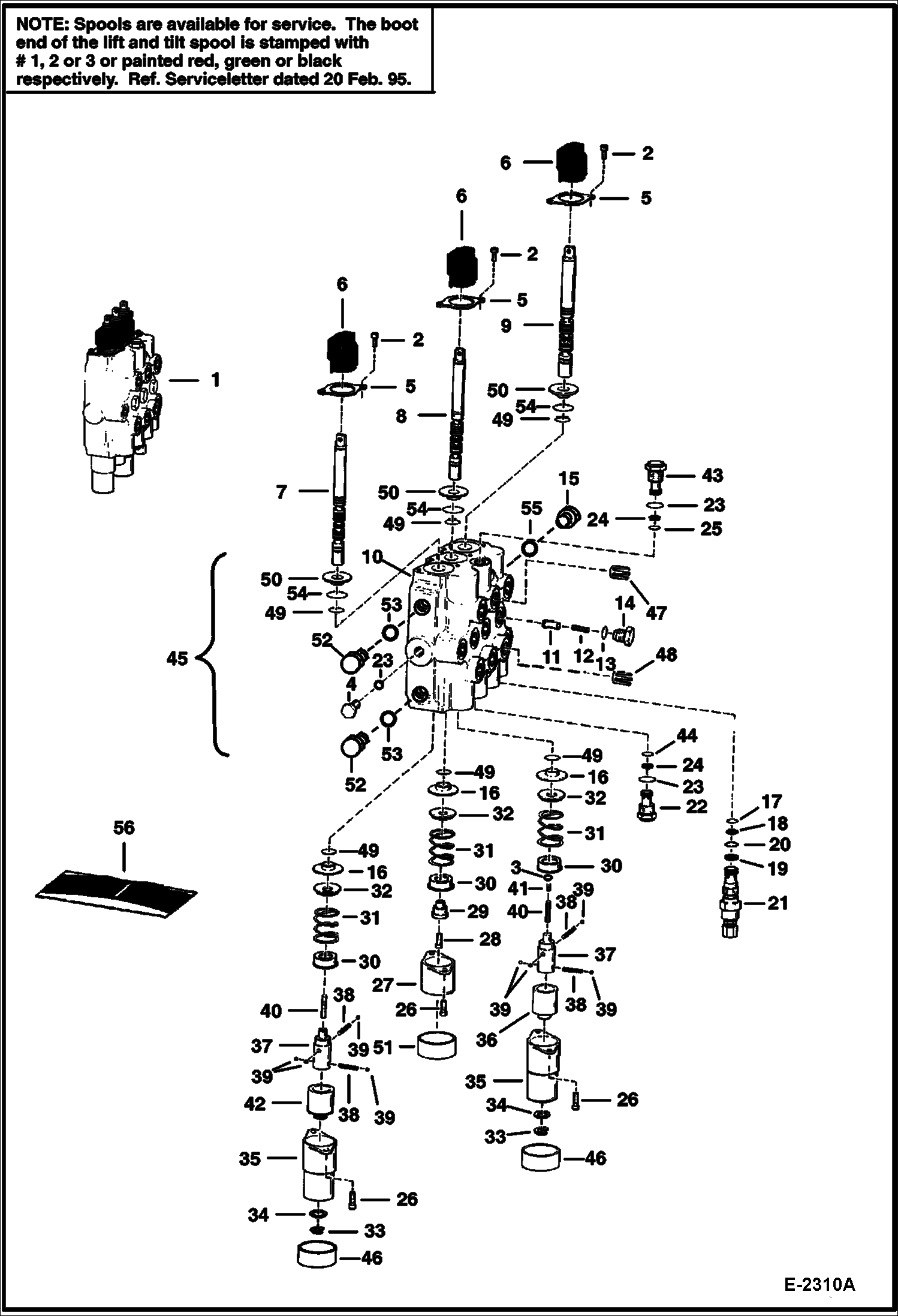 Схема запчастей Bobcat 500s - HYDRAULIC CONTROL VALVE HYDRAULIC SYSTEM