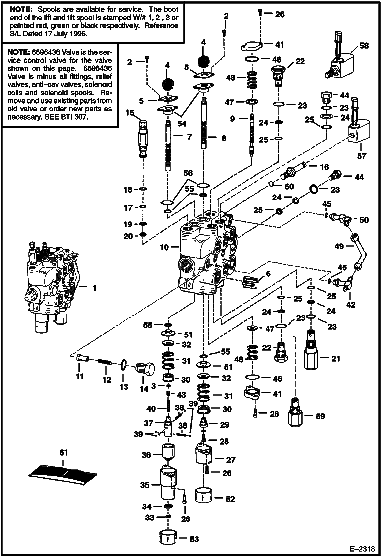 Схема запчастей Bobcat 700s - HYDRAULIC CONTROL VALVE HYDRAULIC SYSTEM